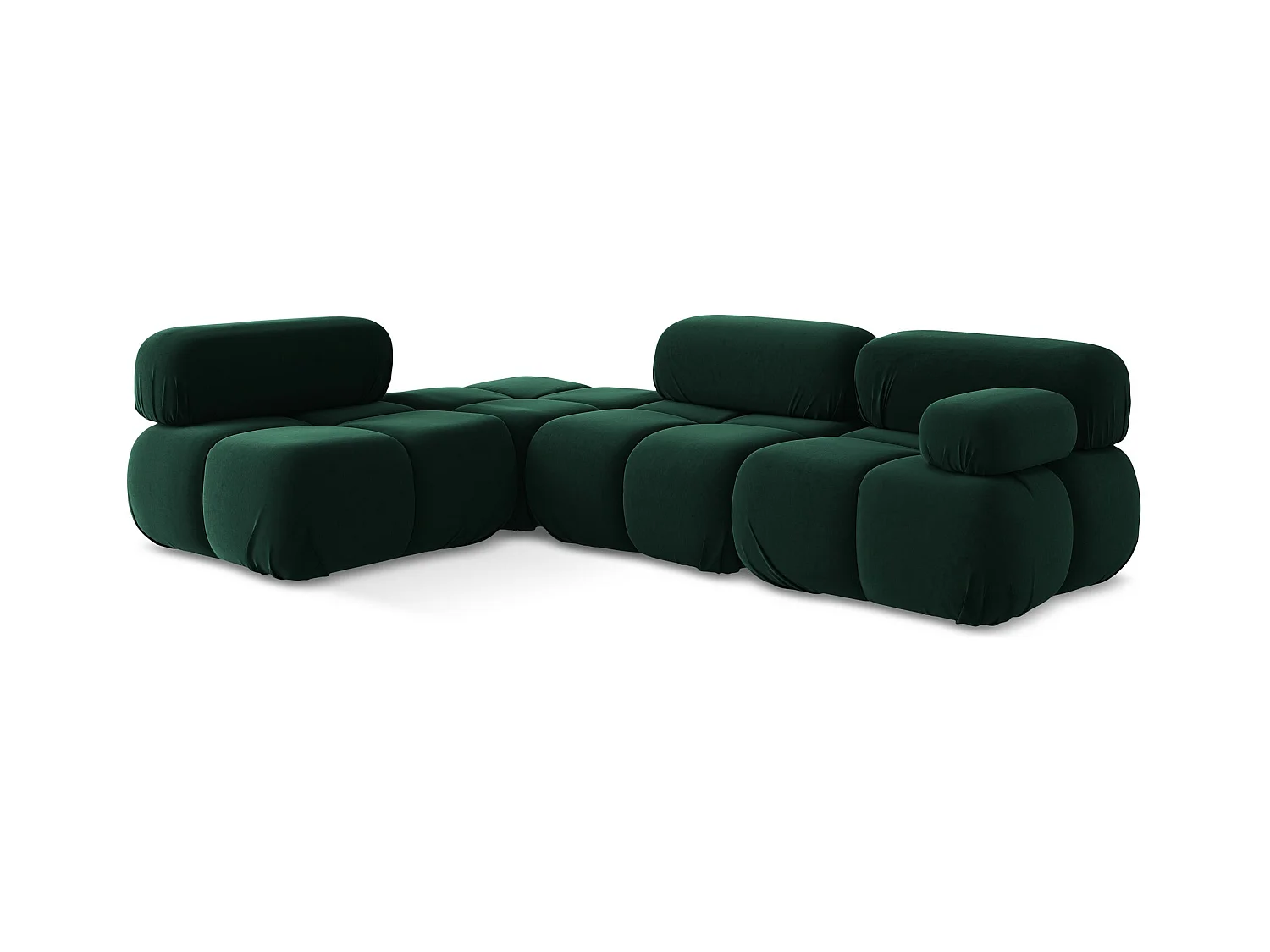 Canapé d'angle modulaire gauche en Samt - bouteille verte - LOKUA
