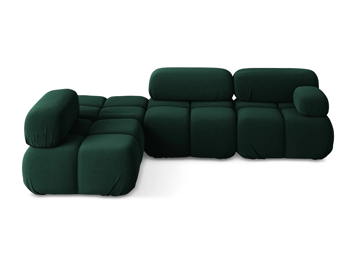 Canapé d'angle modulaire gauche en Samt - bouteille verte - LOKUA