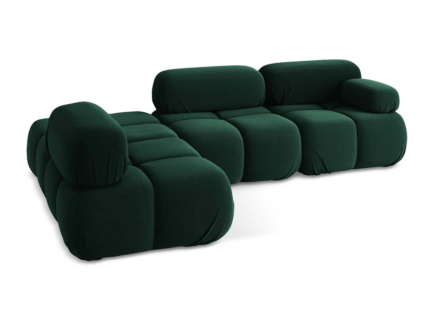 Canapé d'angle modulaire gauche en Samt - bouteille verte - LOKUA