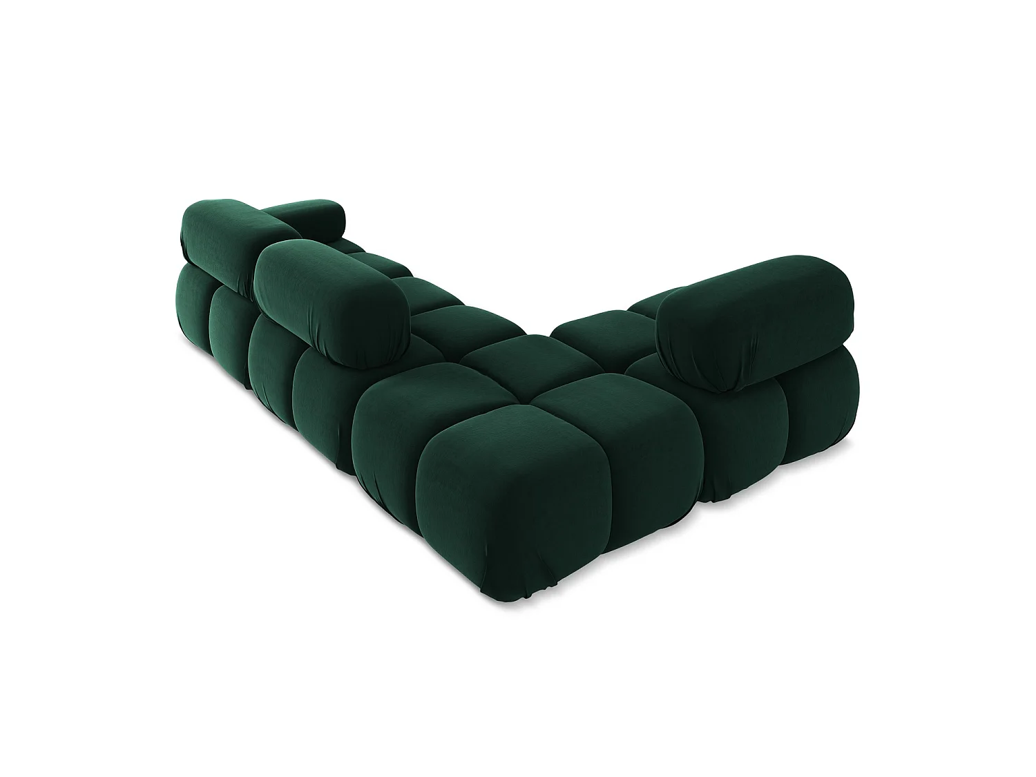 3-Sitzer Modulares Ecksofa - Ecke Links - Samt - Flaschengrün - SANREMO