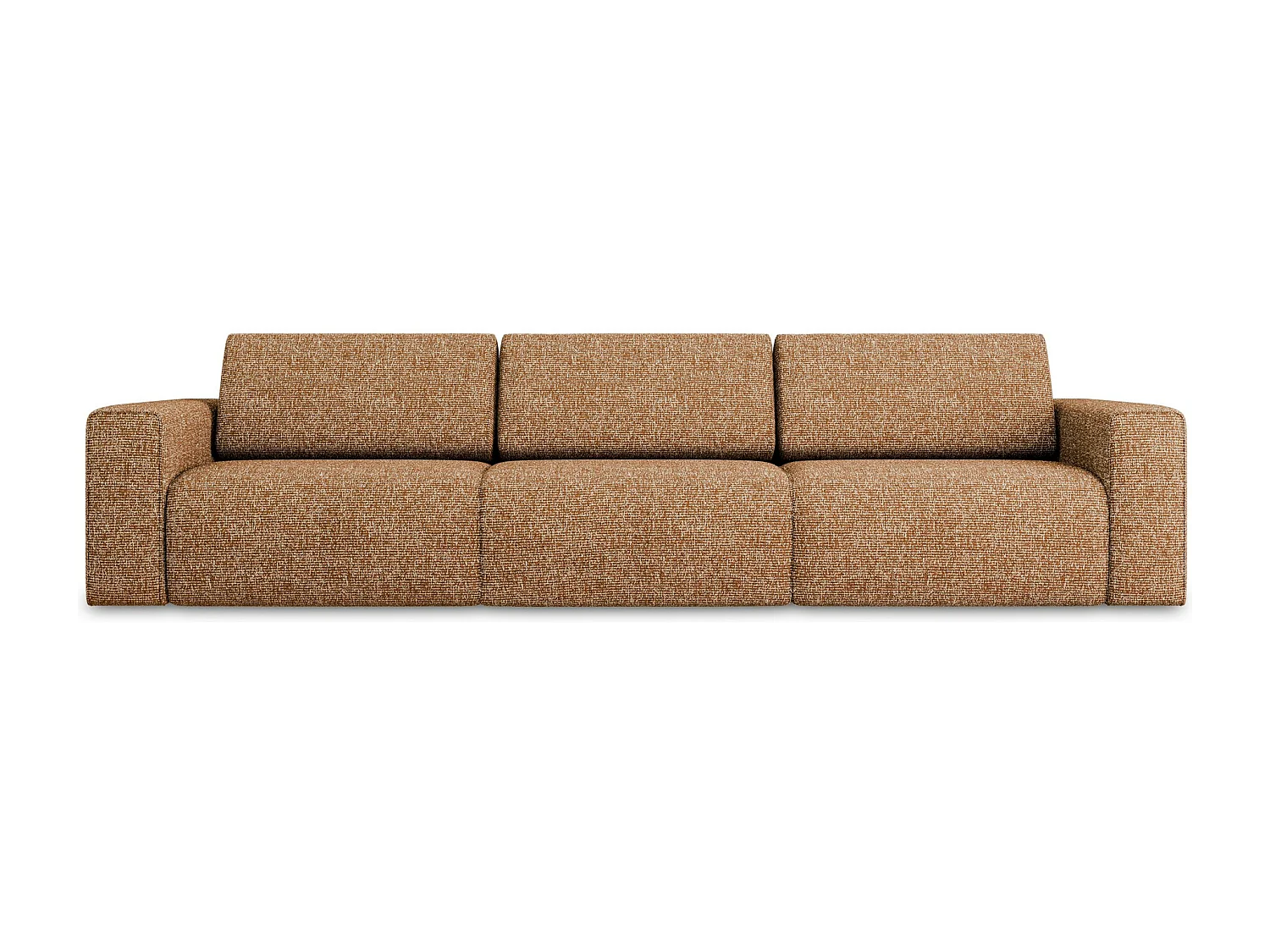 4-osobowa kanapa modułowa - z tkaniny strukturalnej - terakota - KALEA