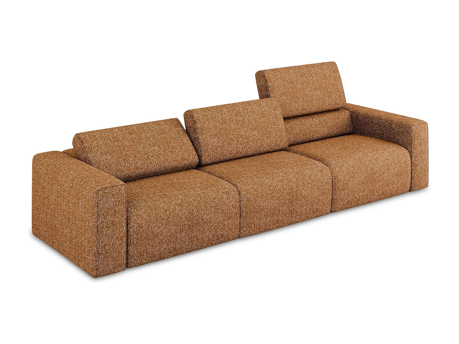 4-osobowa kanapa modułowa - z tkaniny strukturalnej - terakota - KALEA
