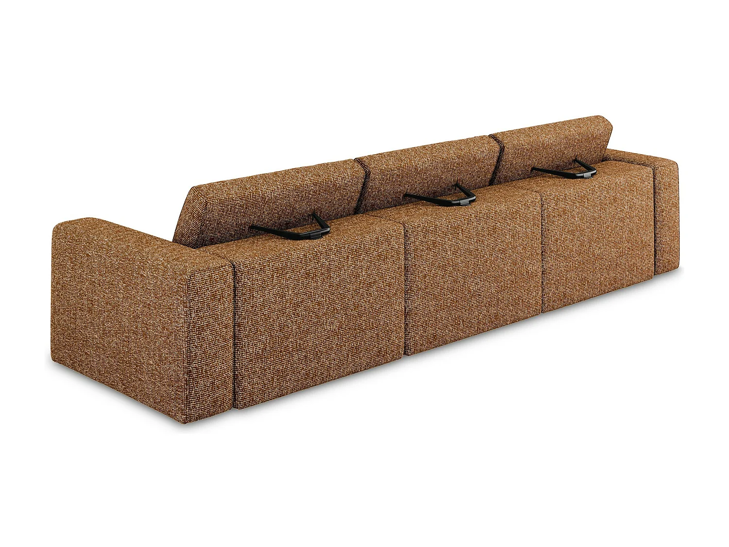 4-osobowa kanapa modułowa - z tkaniny strukturalnej - terakota - KALEA