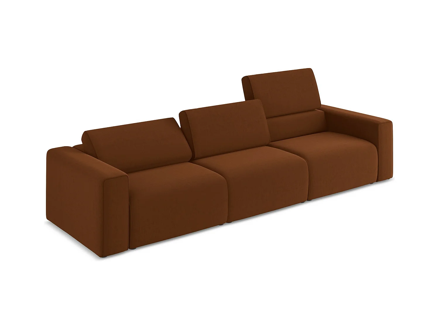 Modulares 4-Sitzer Sofa - - Samt - Terrakotta - KALEA