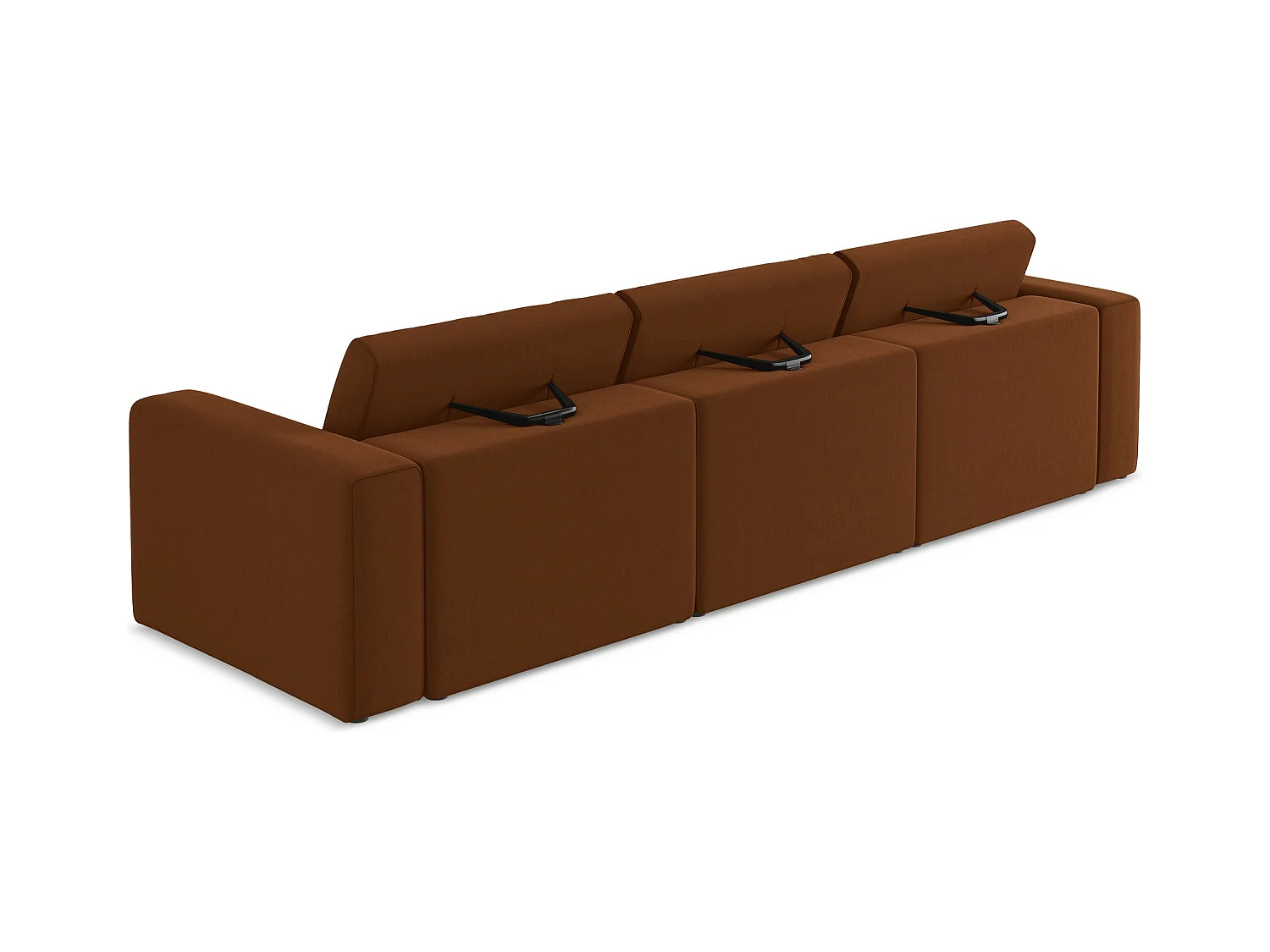 Modulares 4-Sitzer Sofa - - Samt - Terrakotta - KALEA