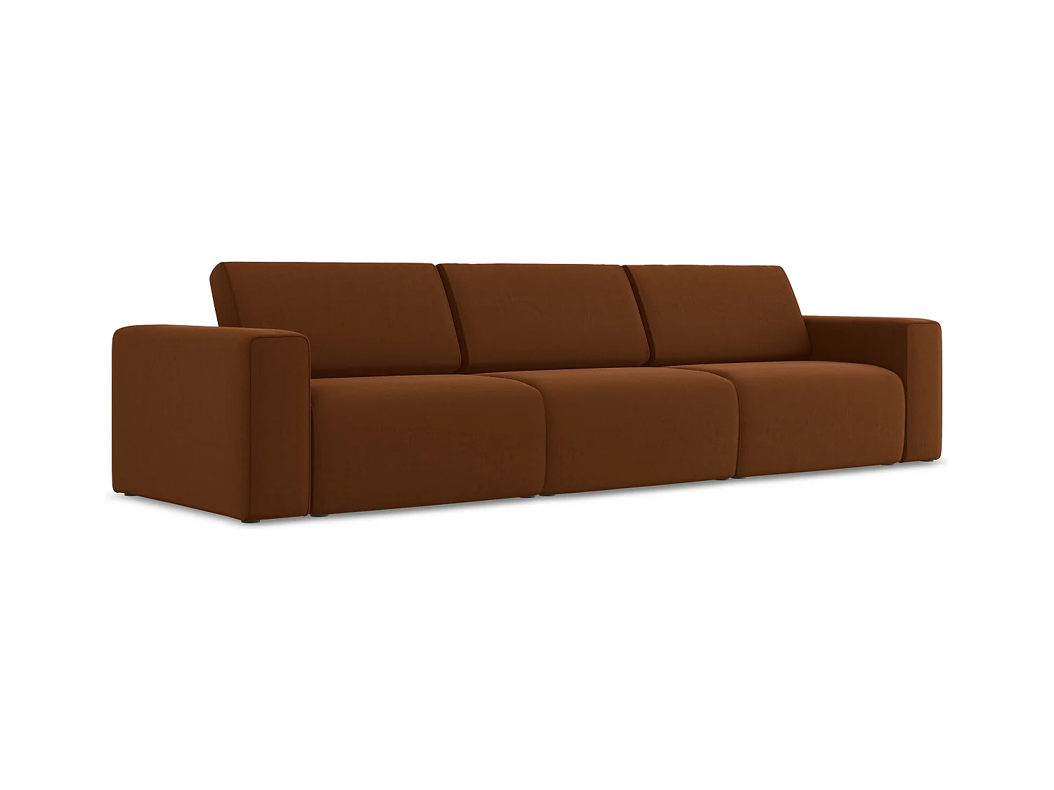 Modulares 4-Sitzer Sofa - - Samt - Terrakotta - KALEA