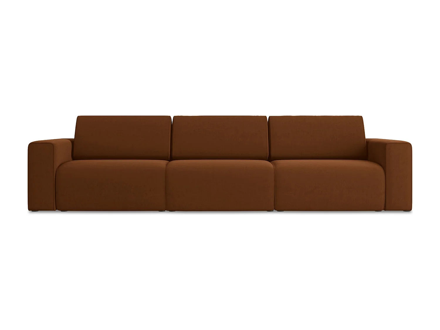 Vierzits modulaire bank van terracotta velours - KALEA