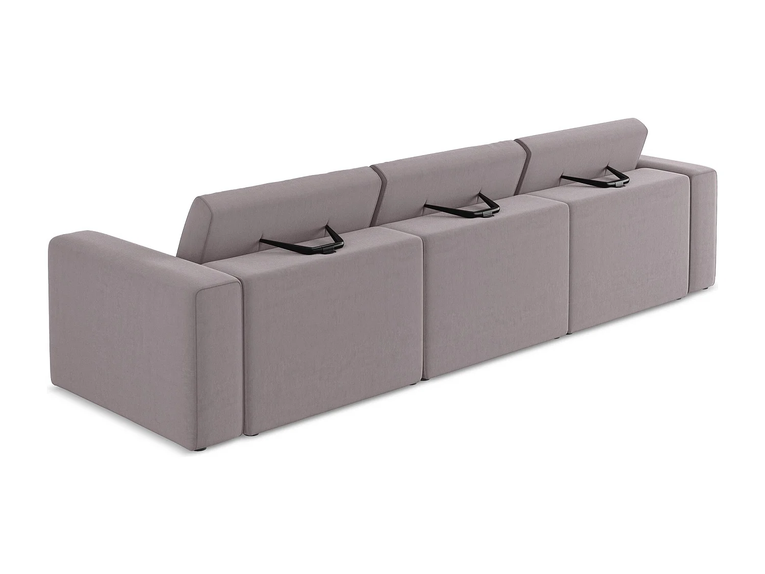 Vierzits modulaire bank van lavendel velours - KALEA