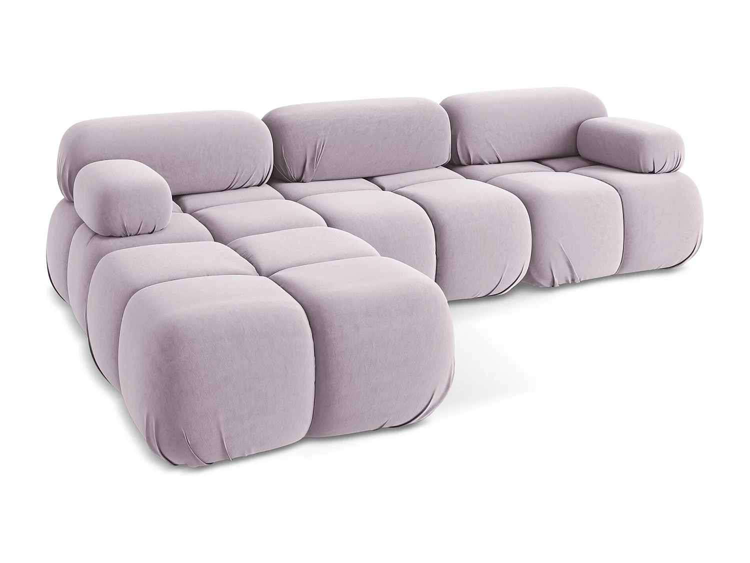 Omkeerbare modulaire hoekbank van lavendel velours - LOKUA