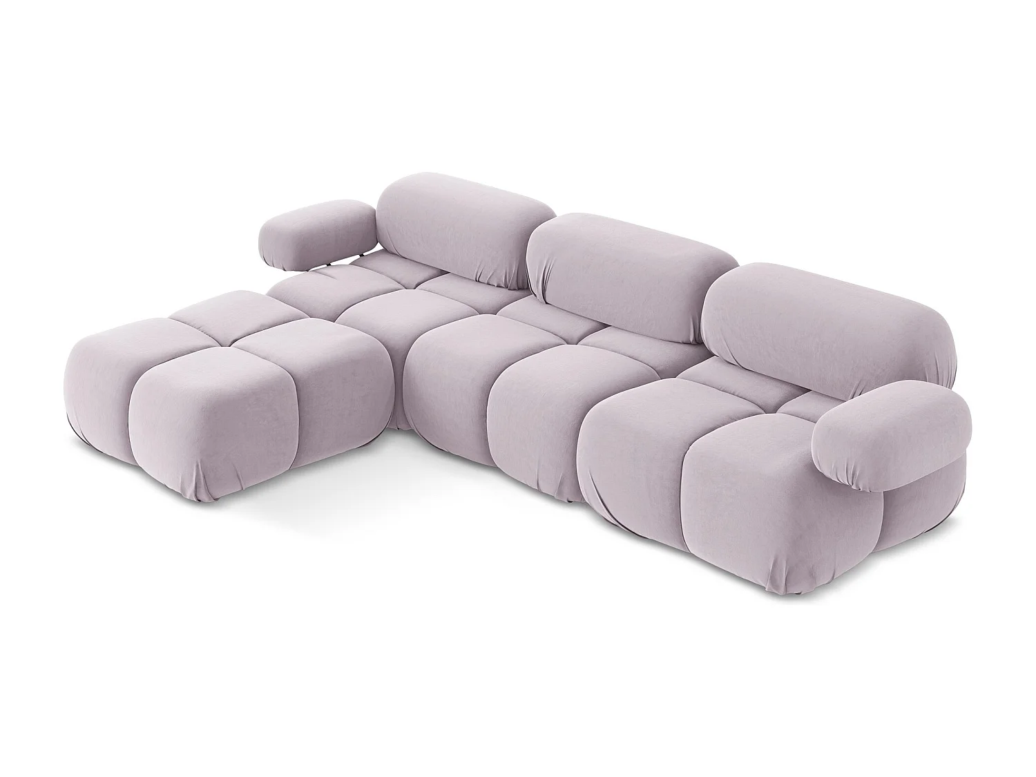 Omkeerbare modulaire hoekbank van lavendel velours - LOKUA