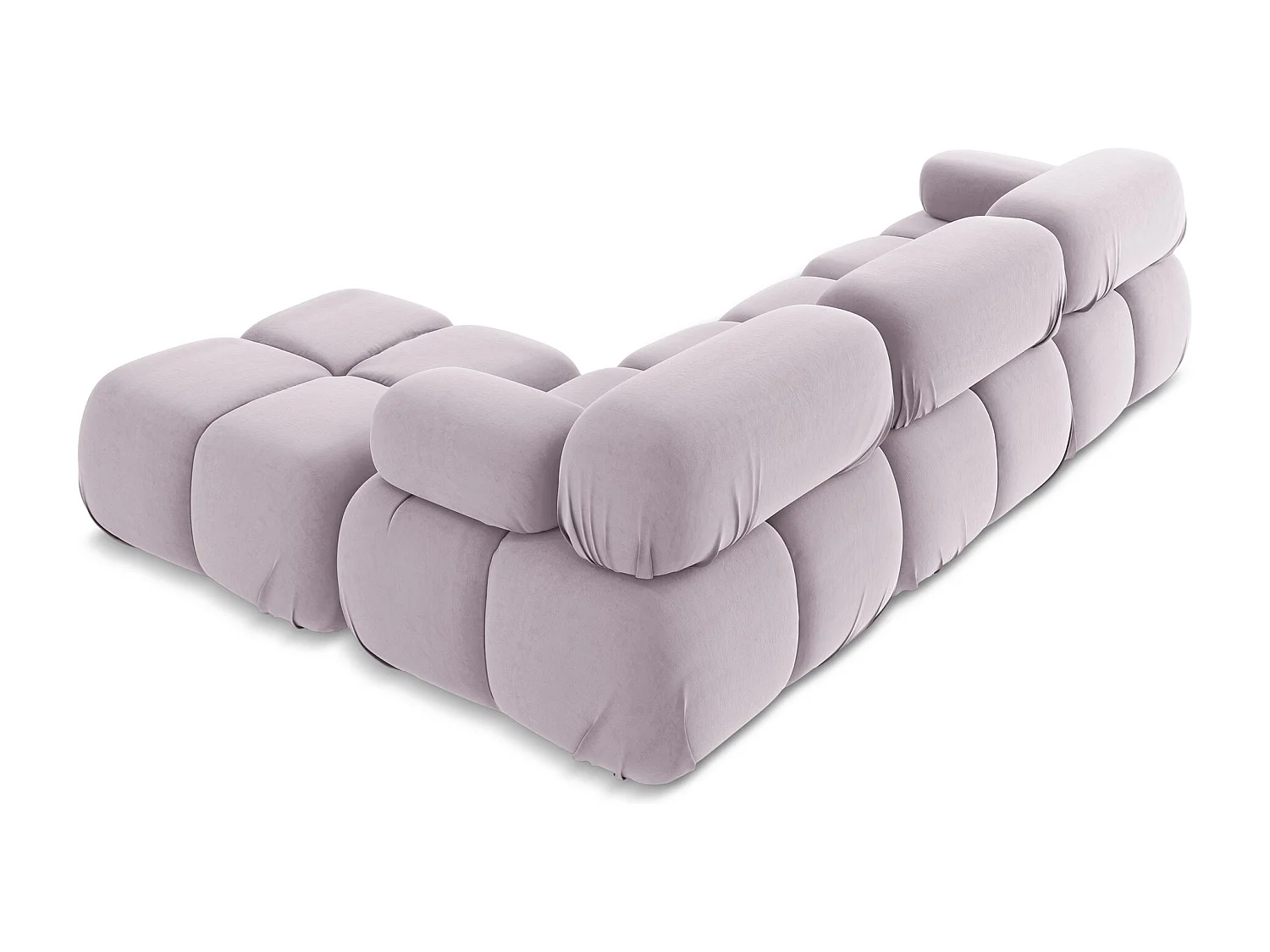 Omkeerbare modulaire hoekbank van lavendel velours - LOKUA