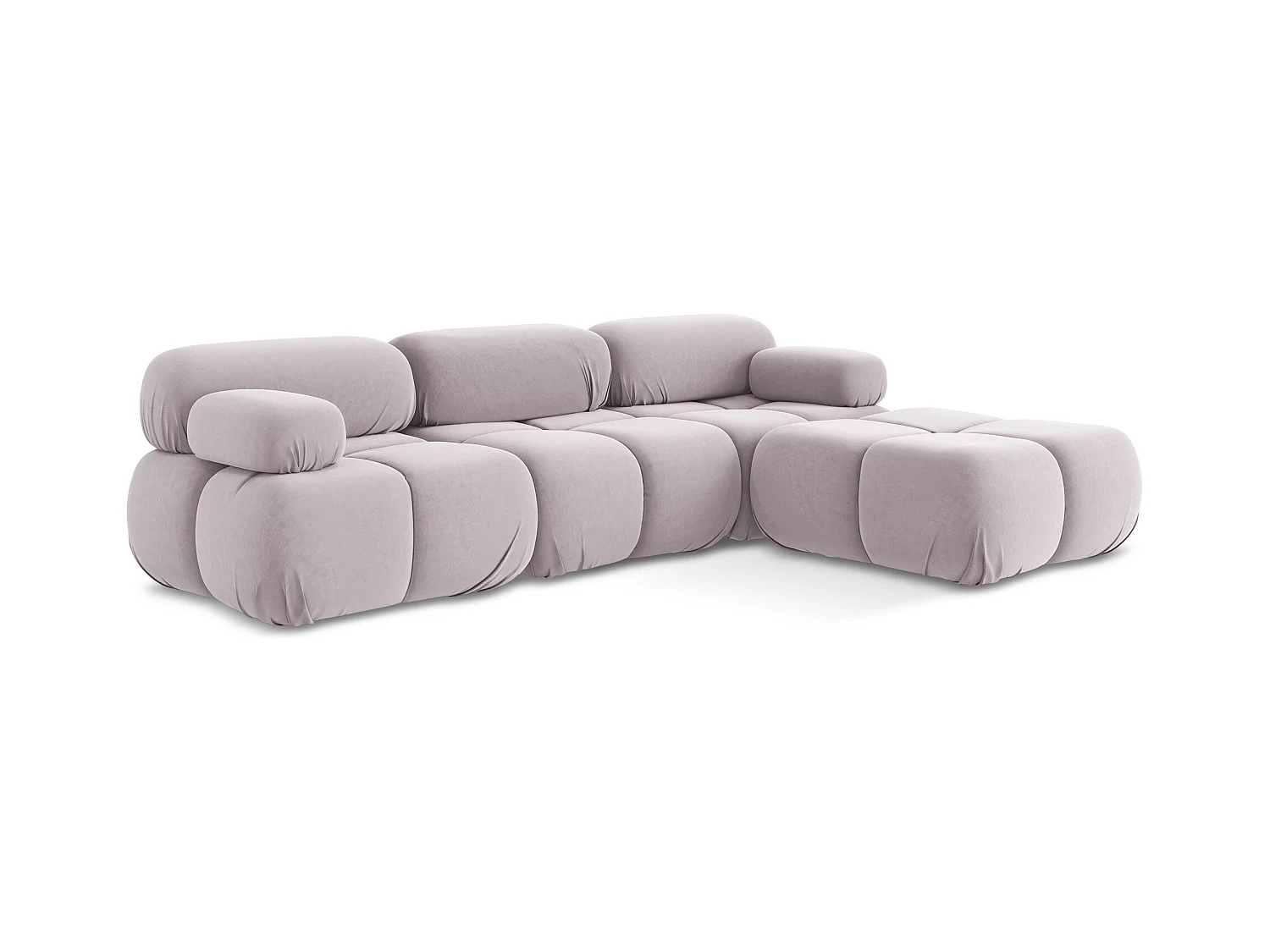 Modulares Ecksofa Beidseitig - Reversibel - Samt - Lavendel - LOKUA
