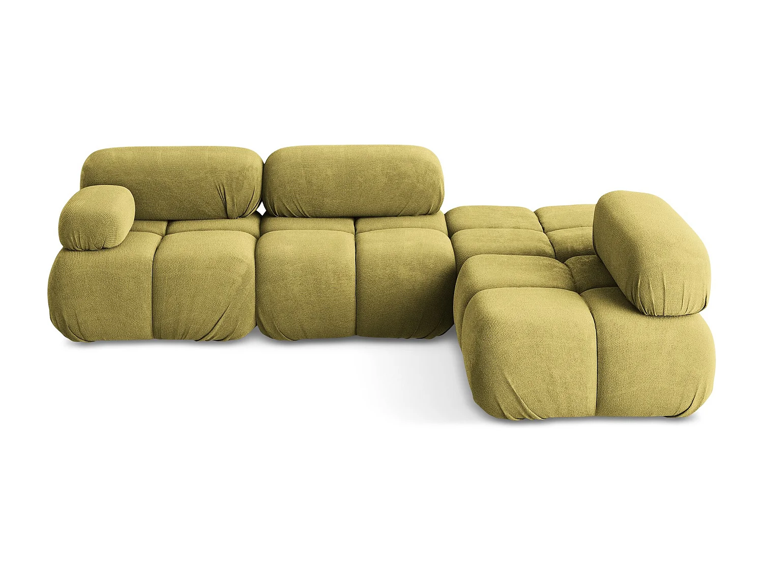 3-Sitzer Modulares Ecksofa - Ecke Rechts - Chenille - Limettengrün - LOKUA