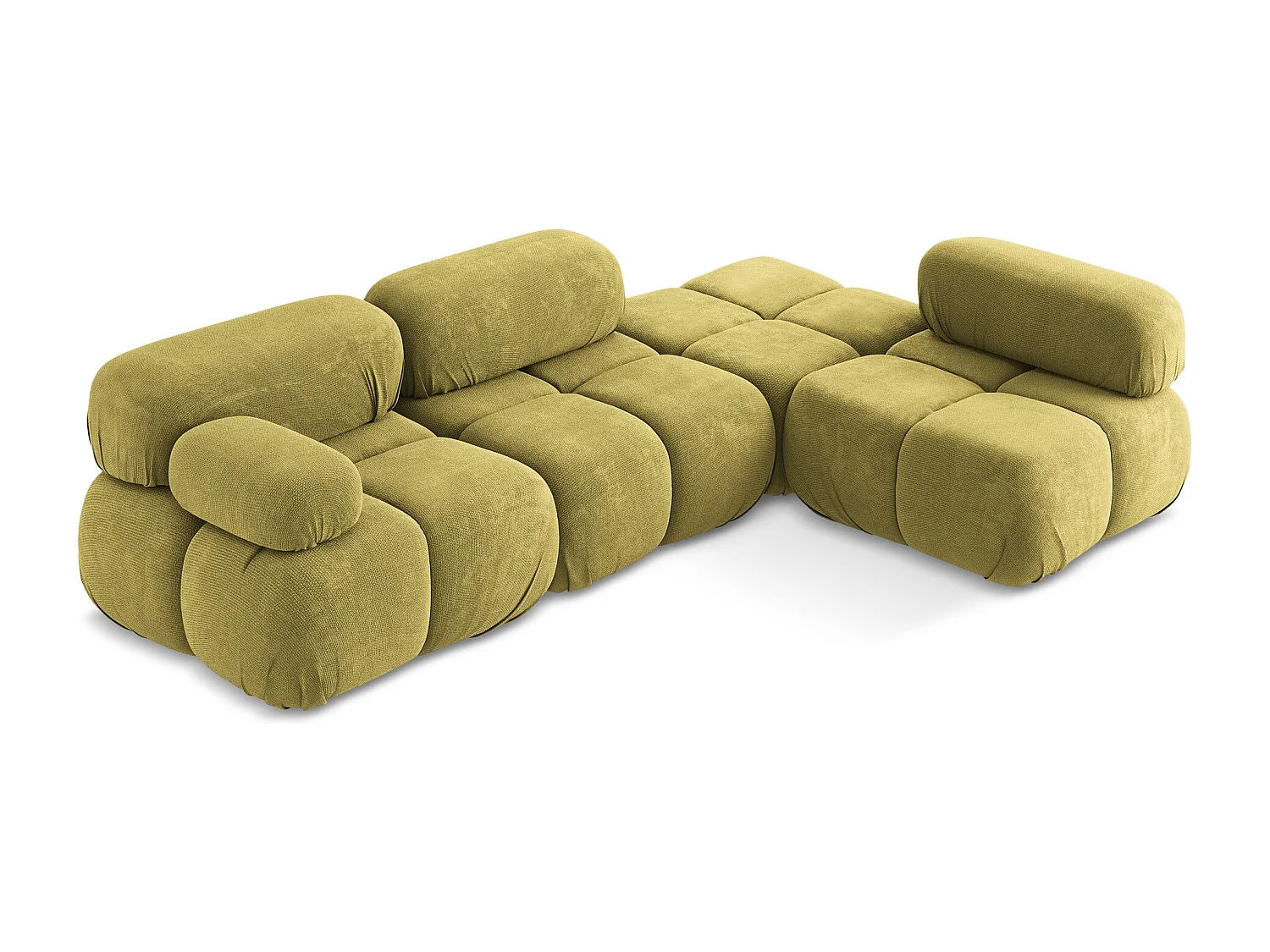 3-Sitzer Modulares Ecksofa - Ecke Rechts - Chenille - Limettengrün - LOKUA