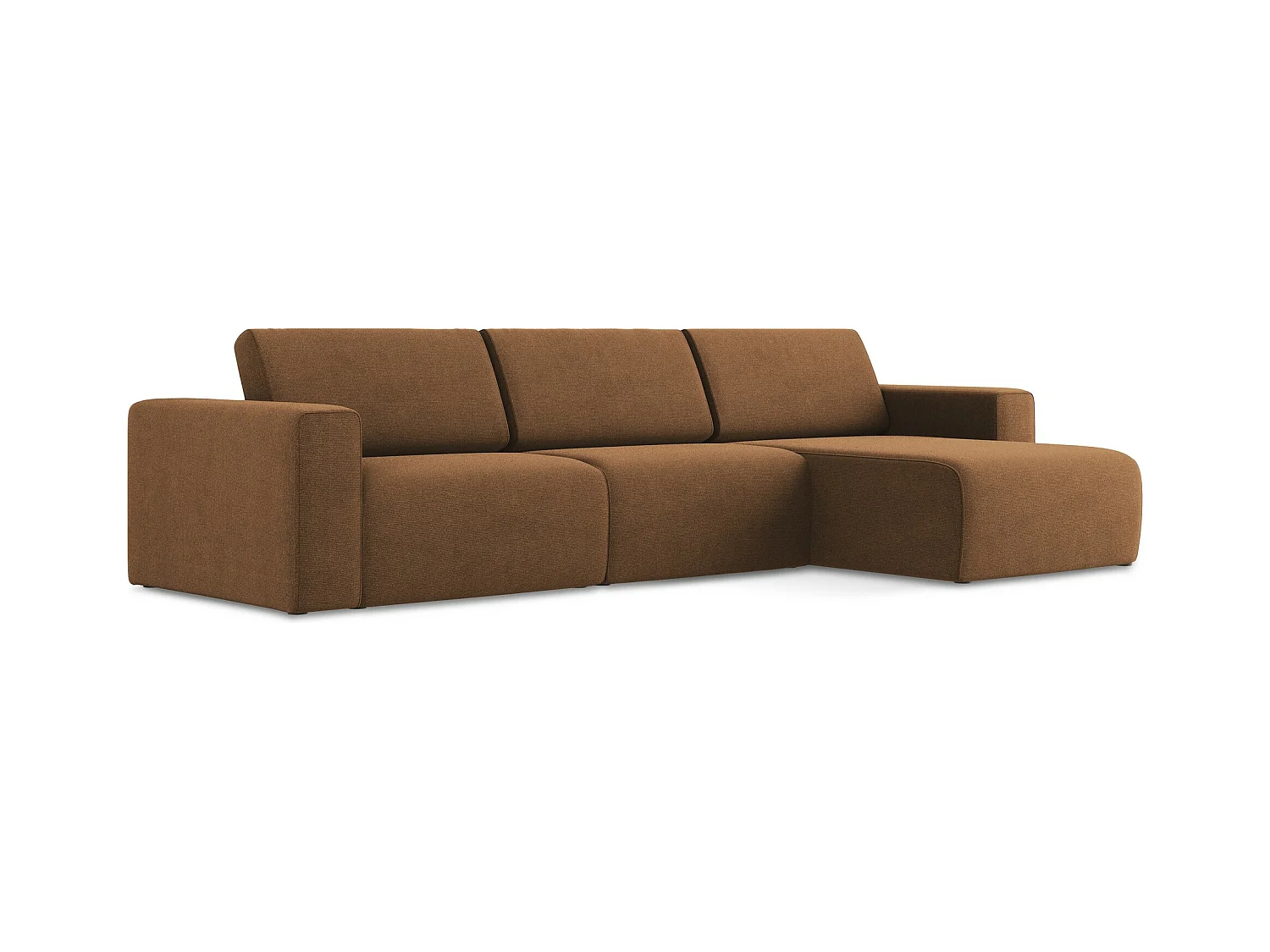 Modulares Ecks Sofa M rechts - Rechts - Strukturstoff - Terrakotta - KALEA