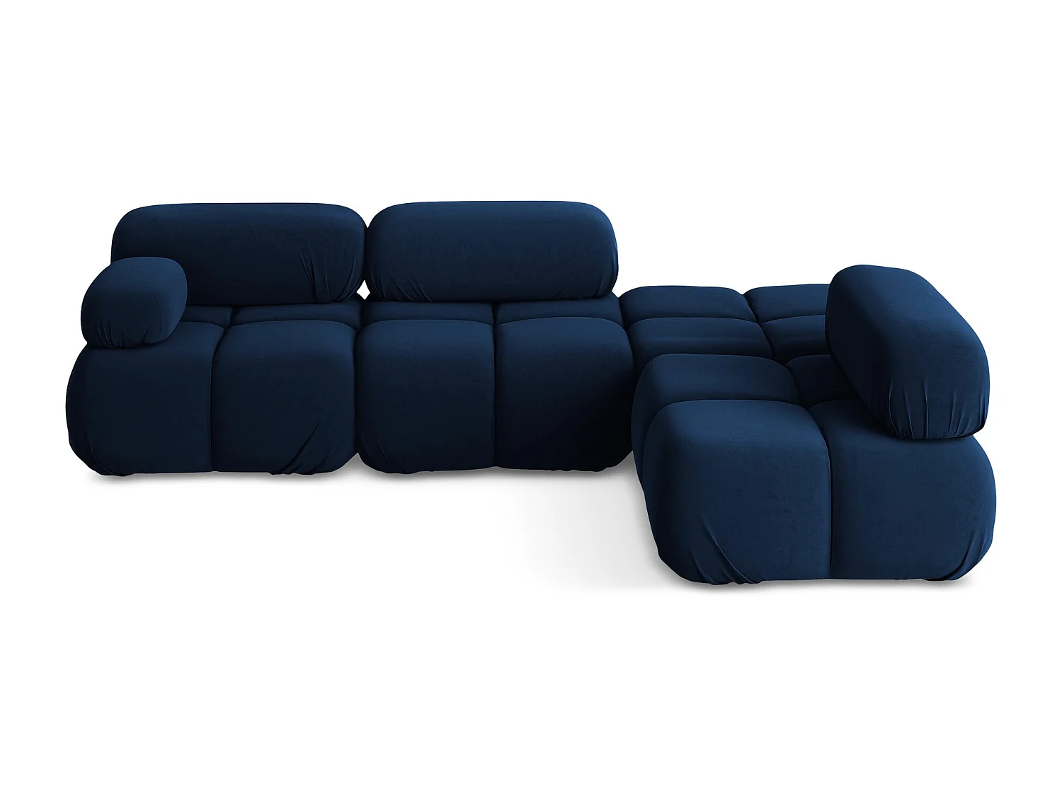 Canapé d'angle modulaire droit en Samt - bleu royal - LOKUA