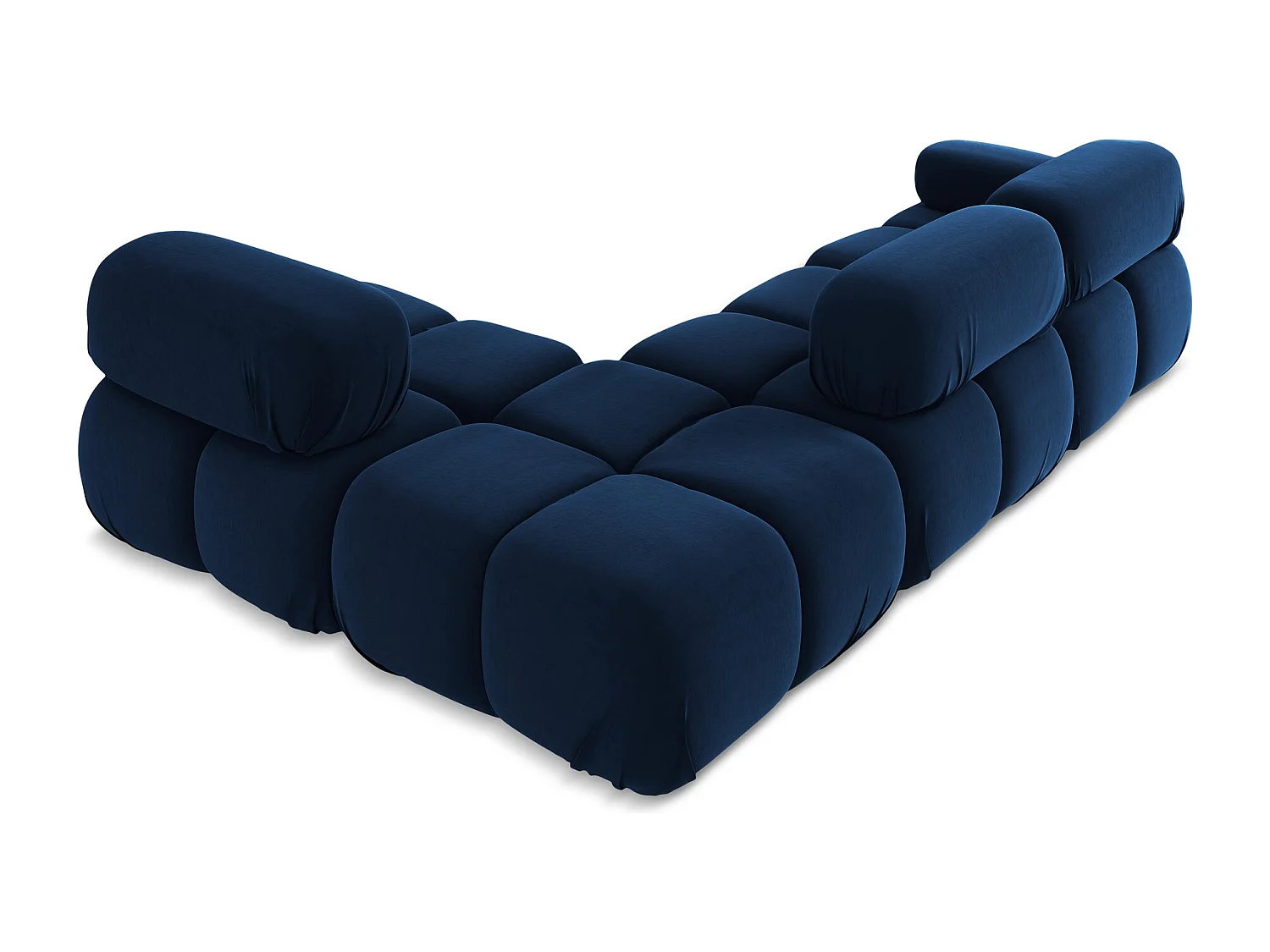 Canapé d'angle modulaire droit en Samt - bleu royal - LOKUA