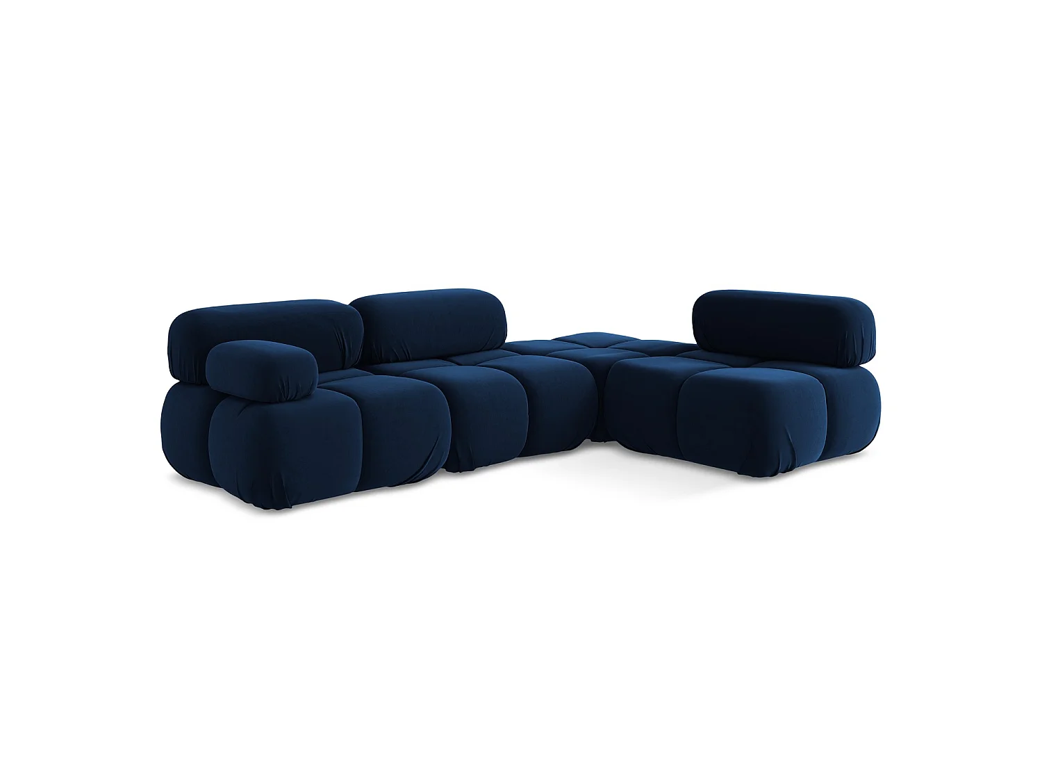 3-Sitzer Modulares Ecksofa - Ecke Rechts - Samt - Königsblau - SANREMO