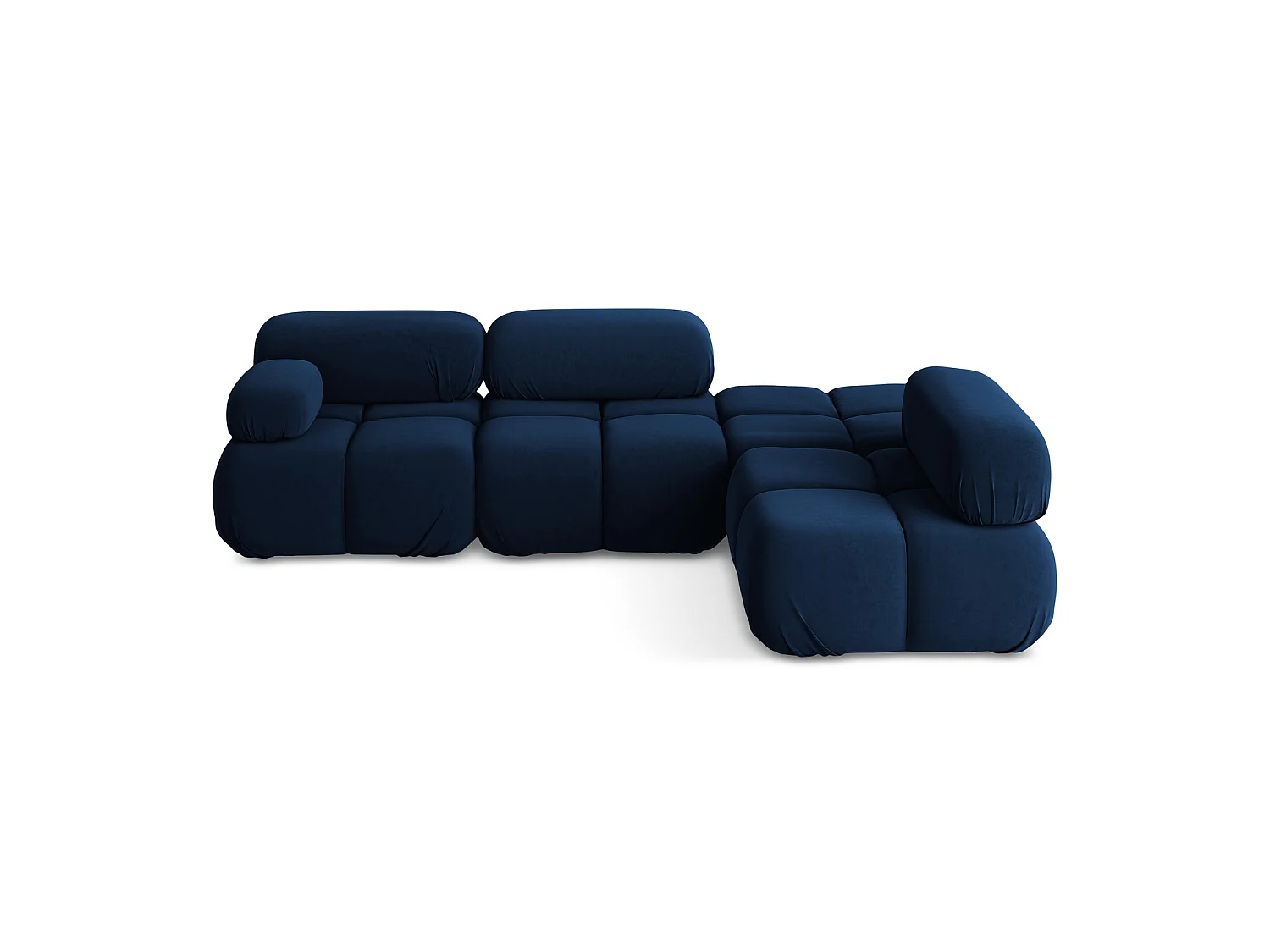 3-Sitzer Modulares Ecksofa - Ecke Rechts - Samt - Königsblau - SANREMO