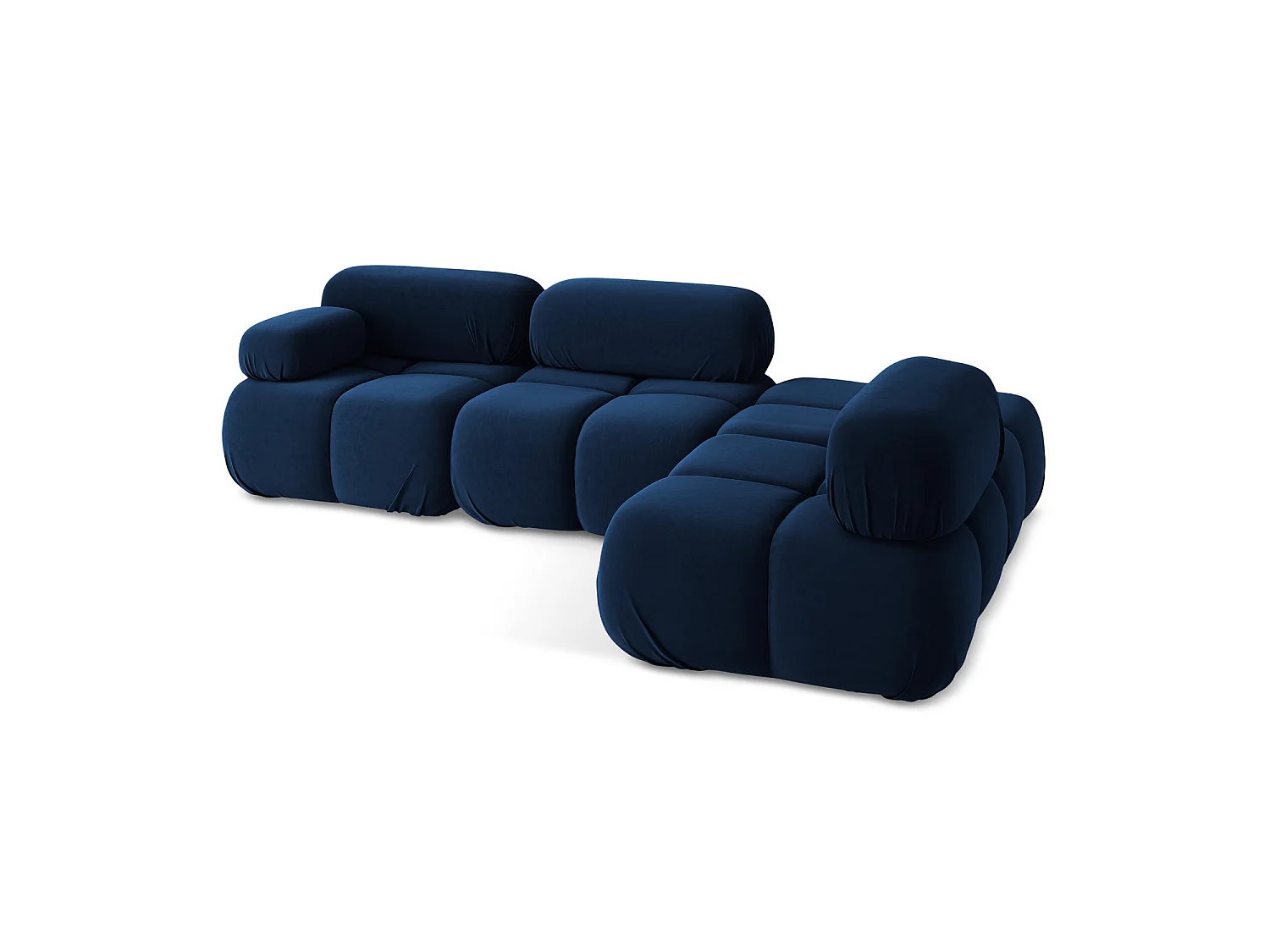 3-Sitzer Modulares Ecksofa - Ecke Rechts - Samt - Königsblau - SANREMO
