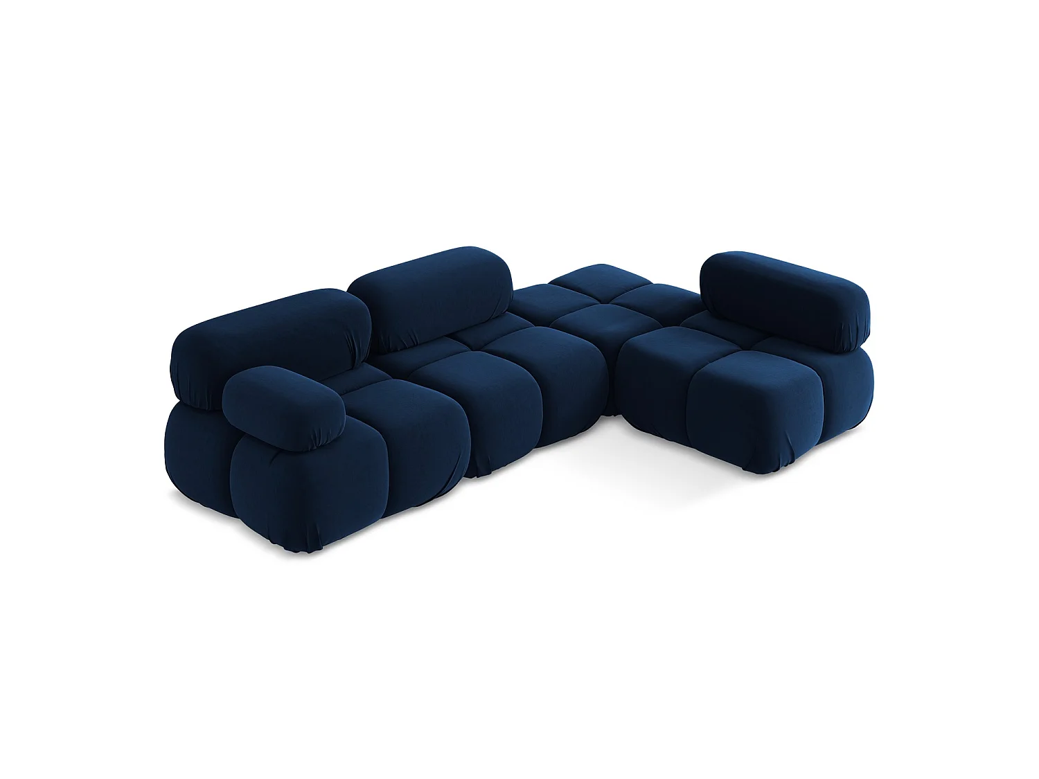 3-Sitzer Modulares Ecksofa - Ecke Rechts - Samt - Königsblau - SANREMO
