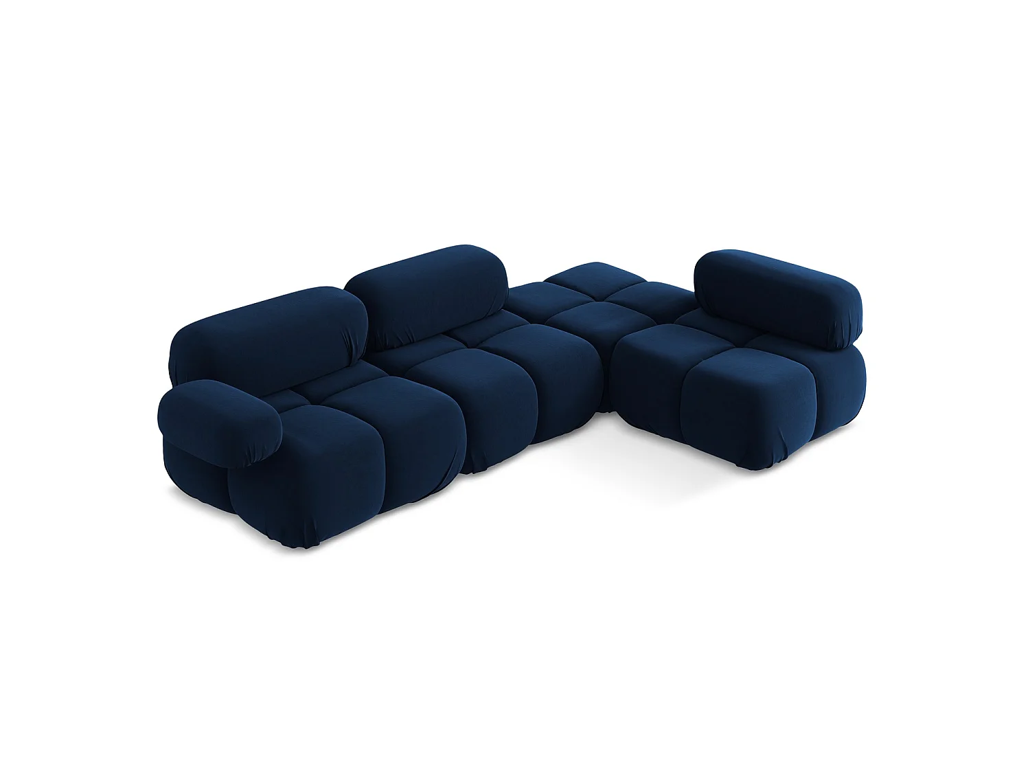 3-Sitzer Modulares Ecksofa - Ecke Rechts - Samt - Königsblau - SANREMO