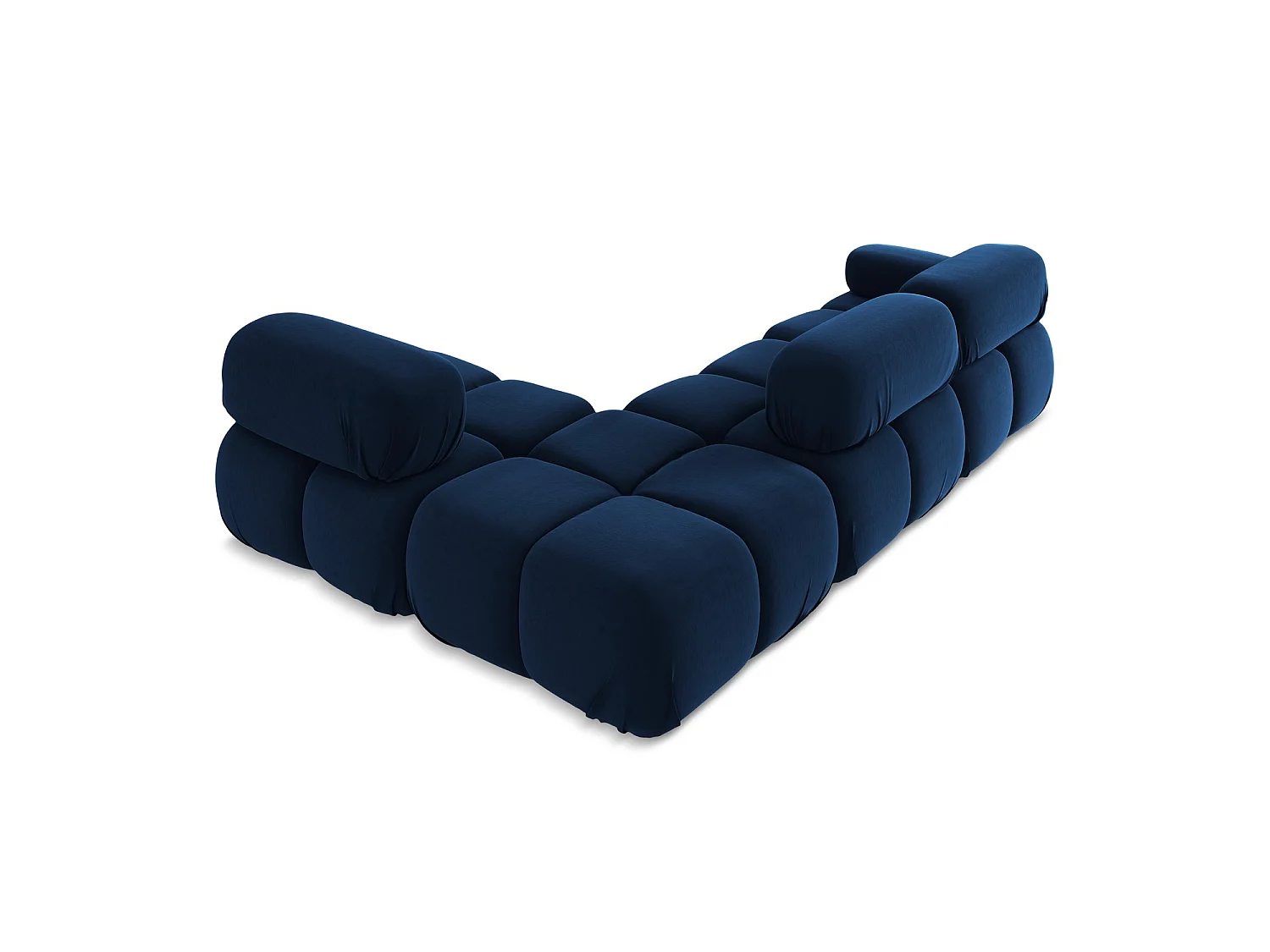 3-Sitzer Modulares Ecksofa - Ecke Rechts - Samt - Königsblau - SANREMO