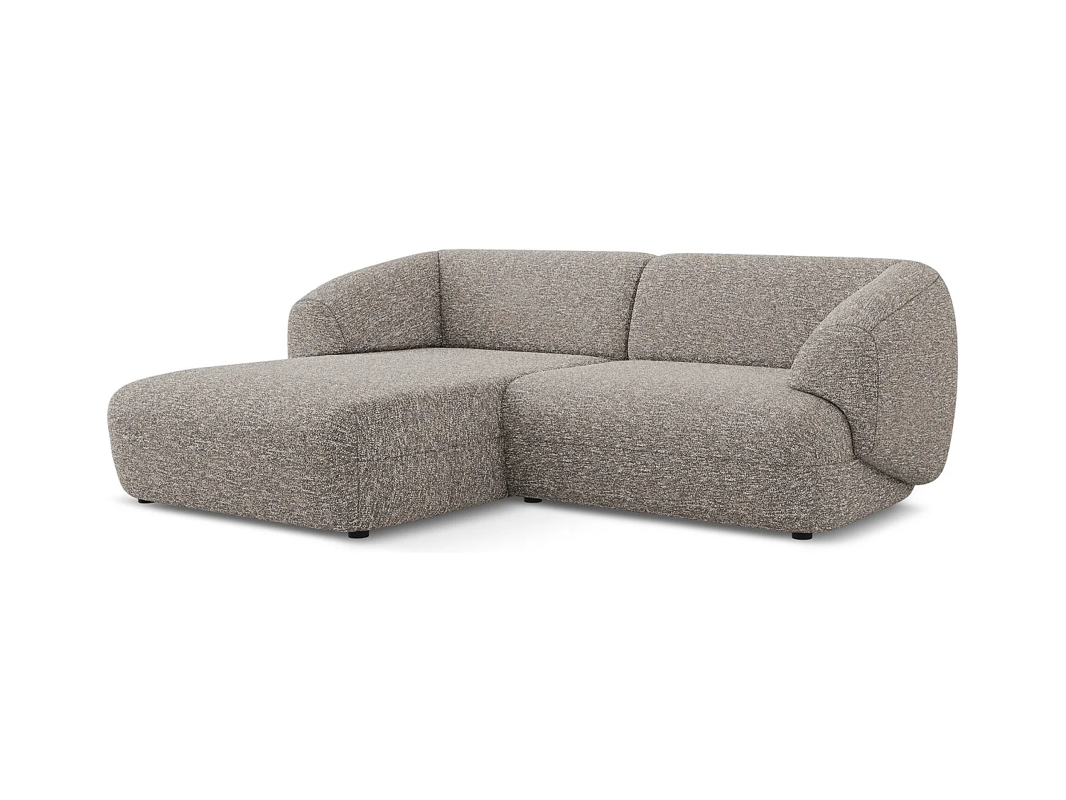 Canapé d'angle 2,5 places modulaire gauche en Strukturstoff - beige gris - MOANA