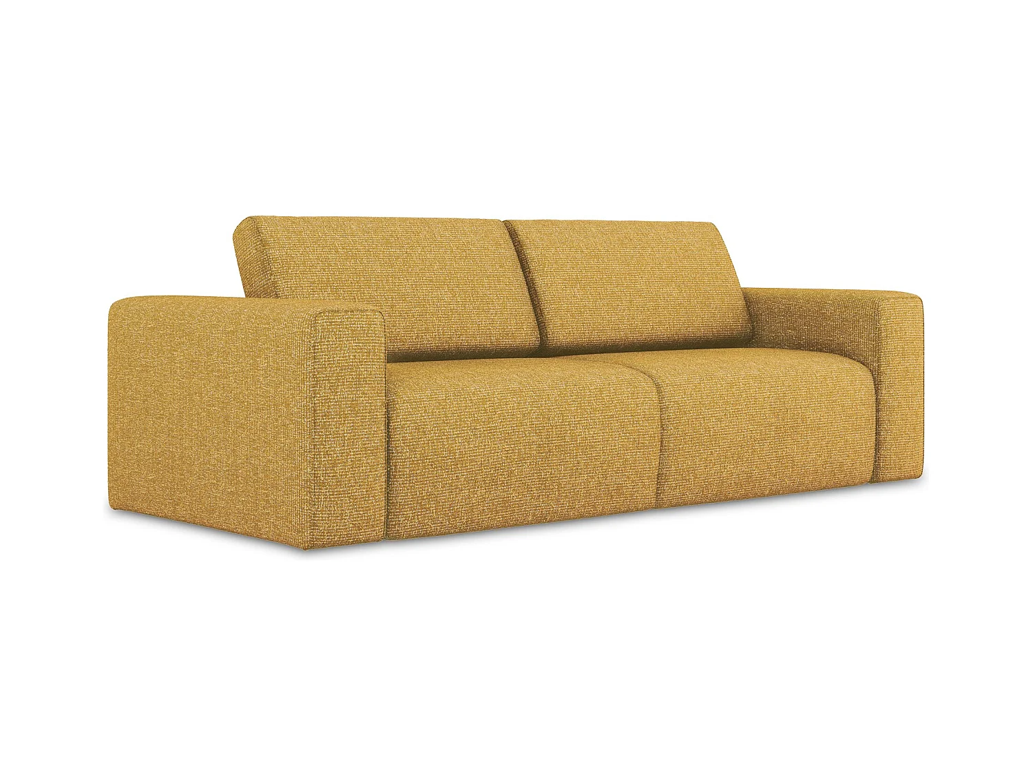 Modulares 3-Sitzer Sofa - - Strukturstoff - Senf - KALEA