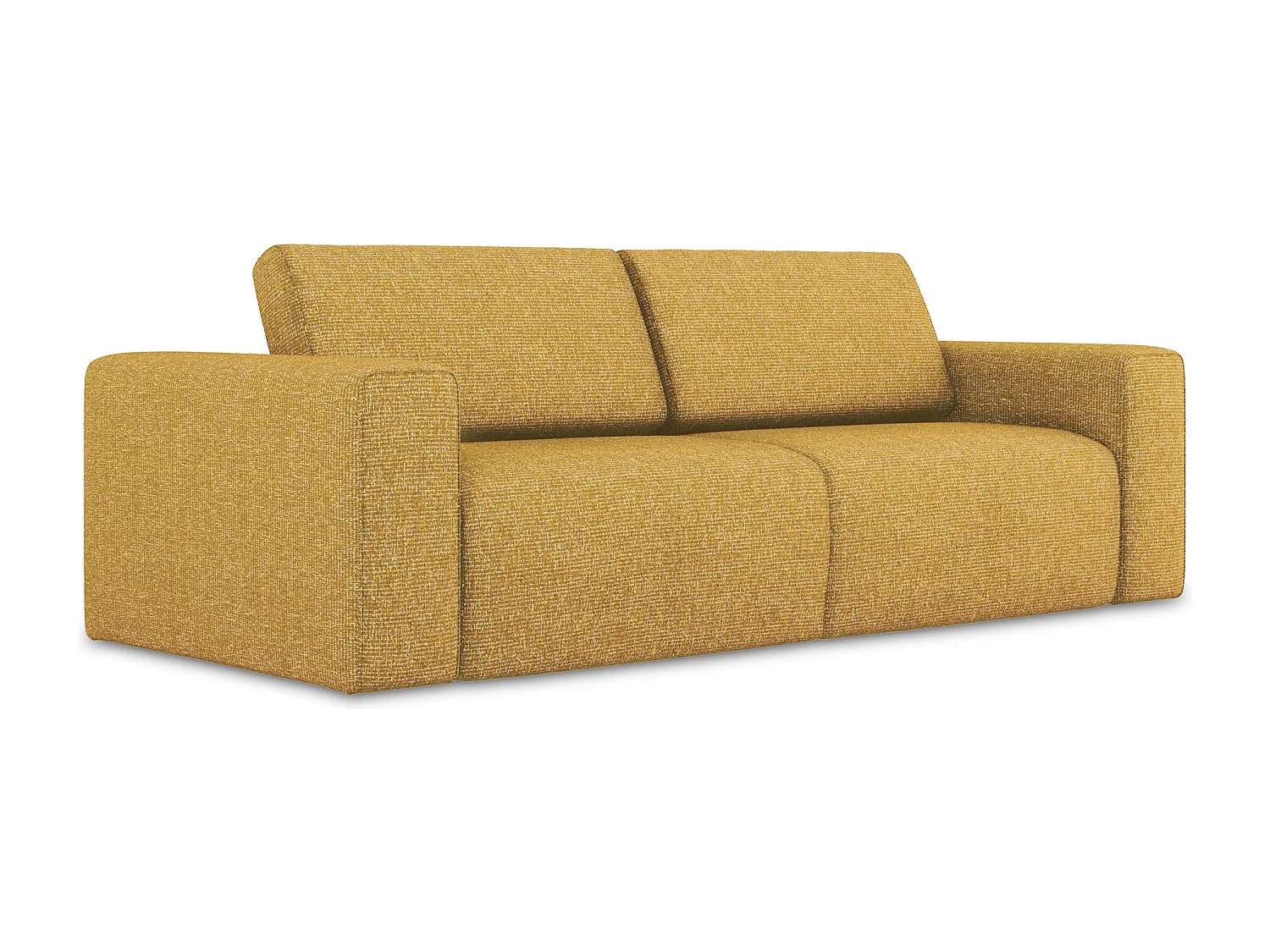 Canapé modulable 3 places en Strukturstoff - moutarde - KALEA