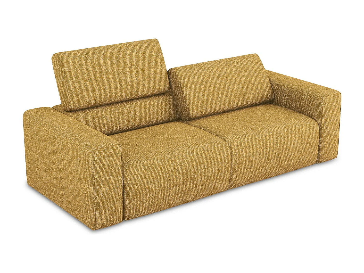 Canapé modulable 3 places en Strukturstoff - moutarde - KALEA