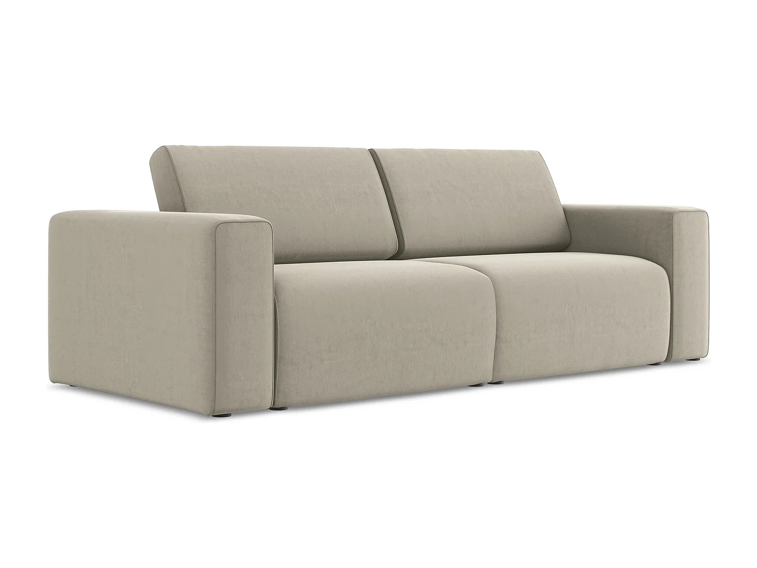 Modulares 3-Sitzer Sofa - - Samt - Perle - KALEA