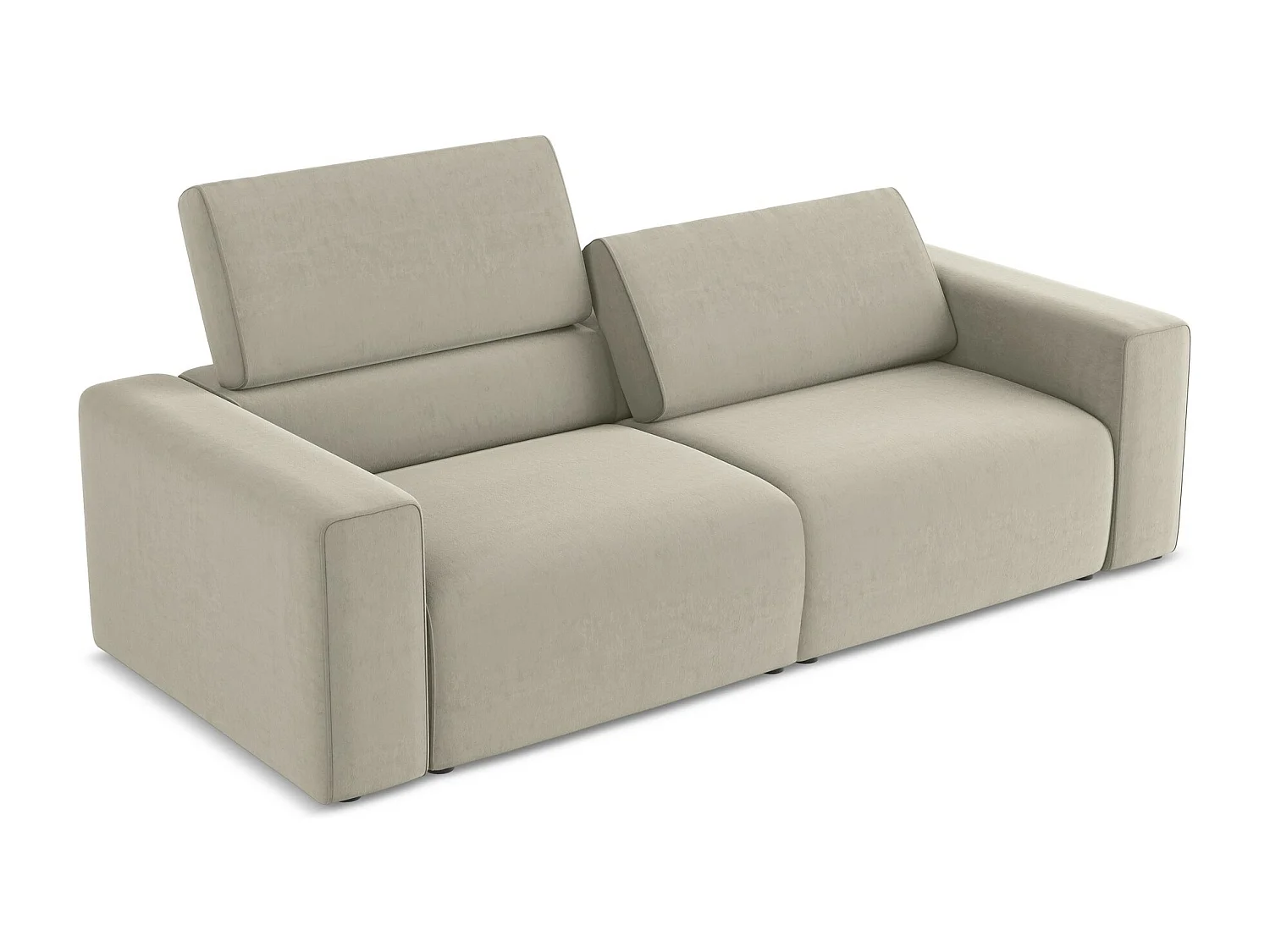 Modulares 3-Sitzer Sofa - - Samt - Perle - KALEA