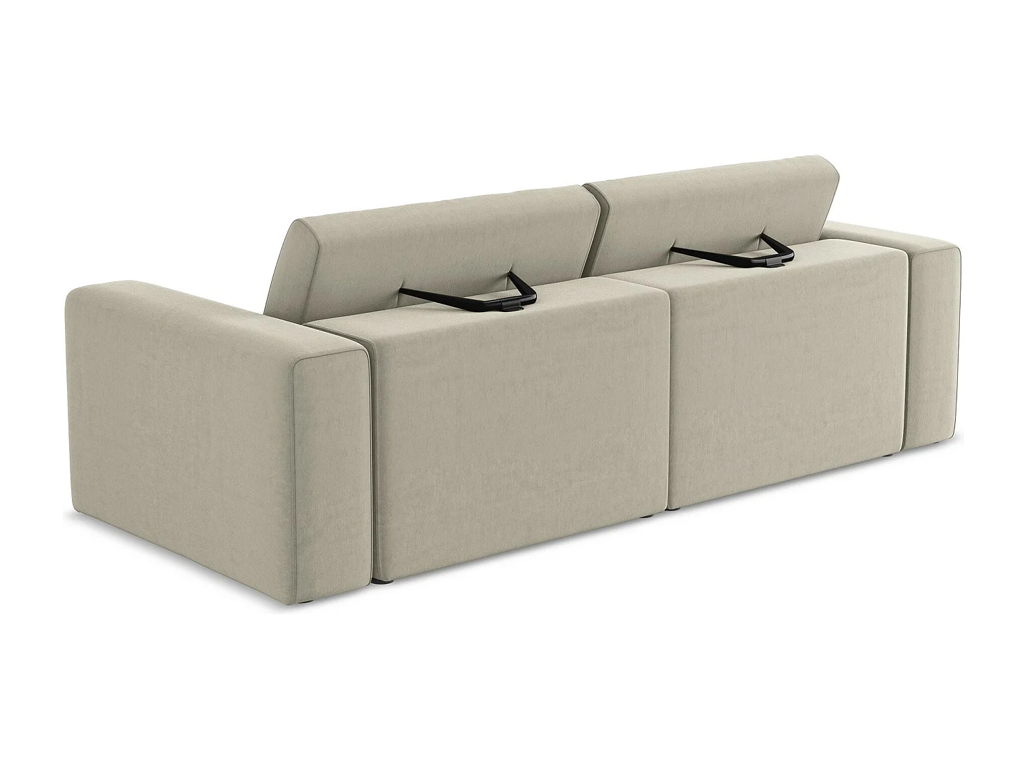 Modulares 3-Sitzer Sofa - - Samt - Perle - KALEA