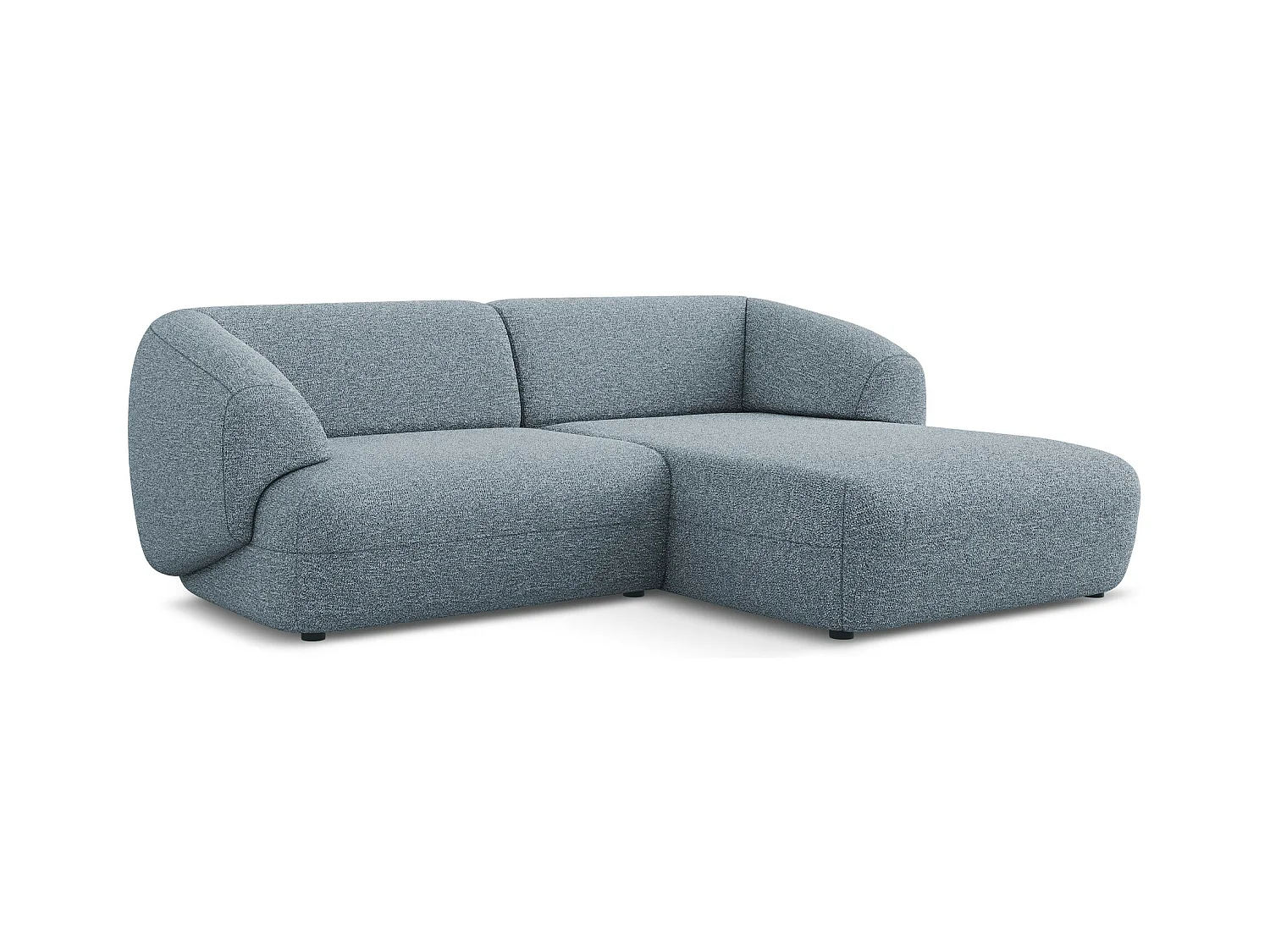 Canapé d'angle 2,5 places modulaire droit en Strukturstoff - jeans - MOANA
