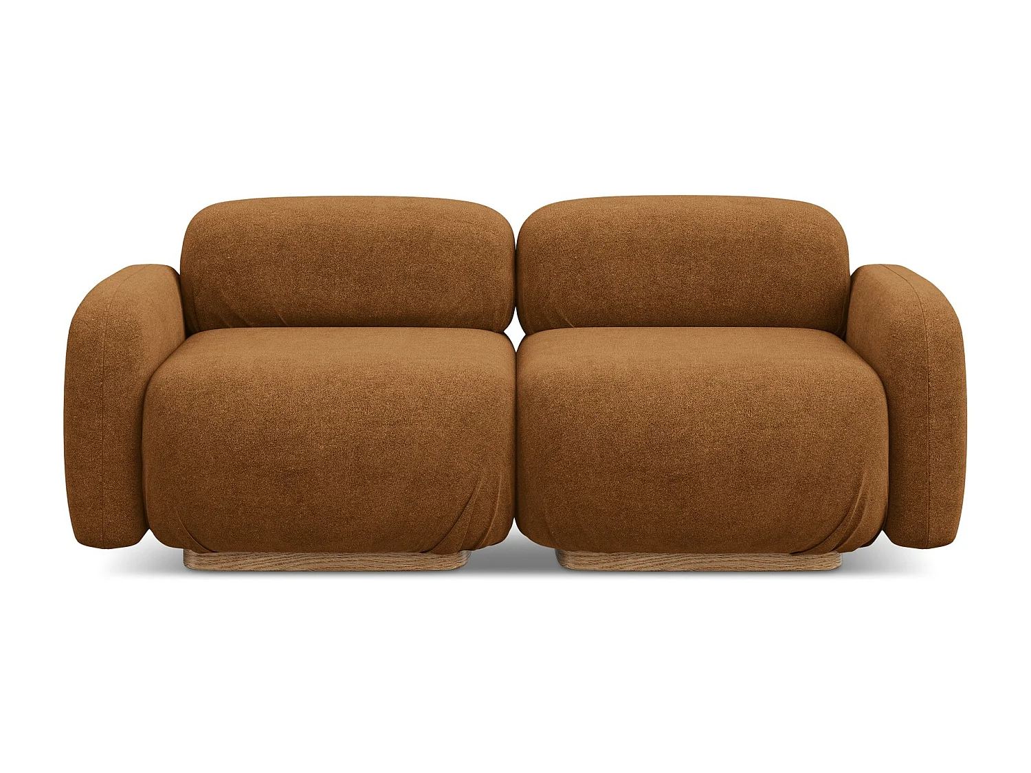 Driezits modulaire bank van terracotta bouclé - AILANI