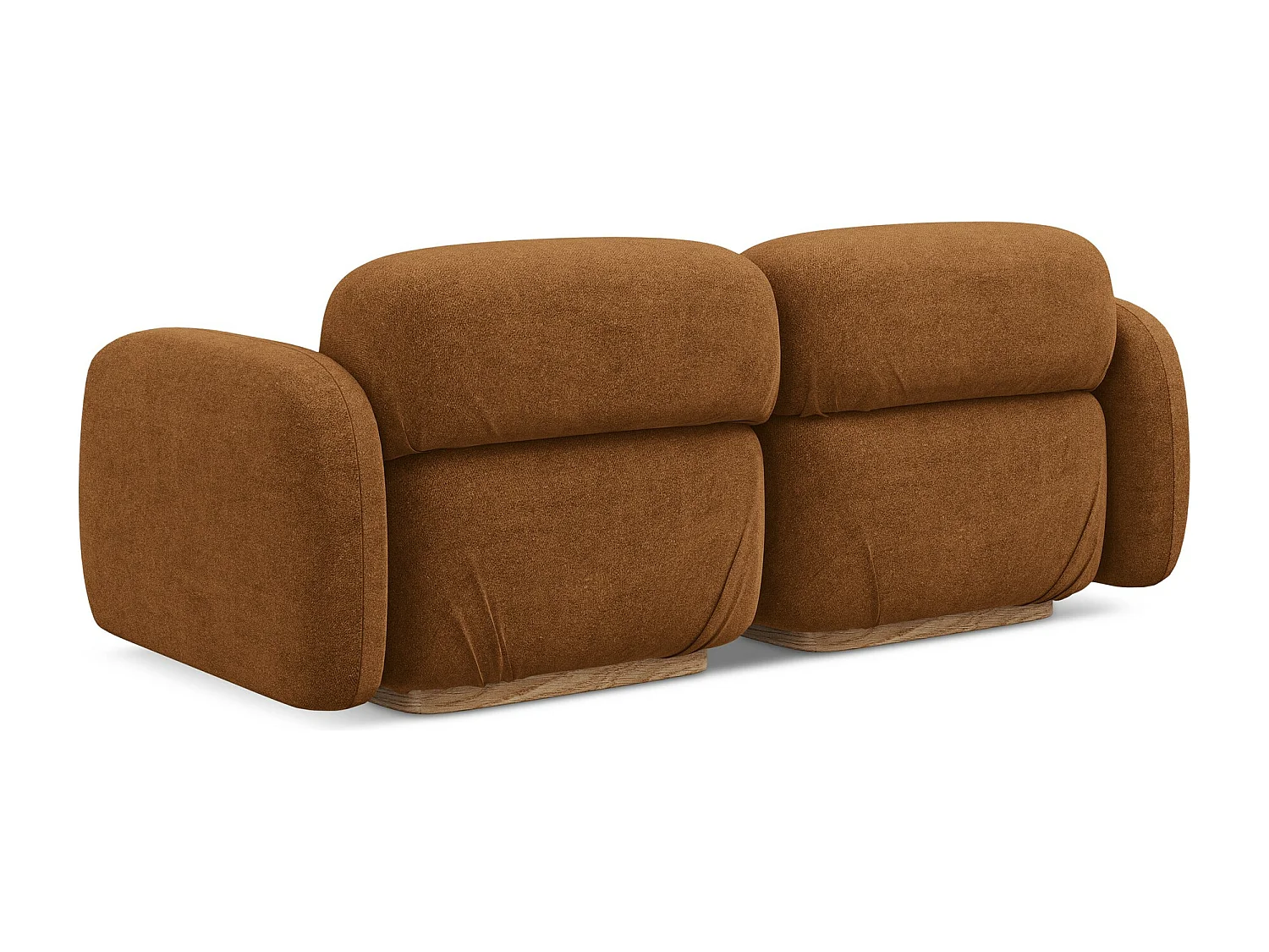 Driezits modulaire bank van terracotta bouclé - AILANI