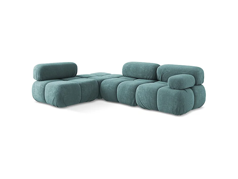 3-Sitzer Modulares Ecksofa - Ecke Links - Chenille - Jeans - LOKUA