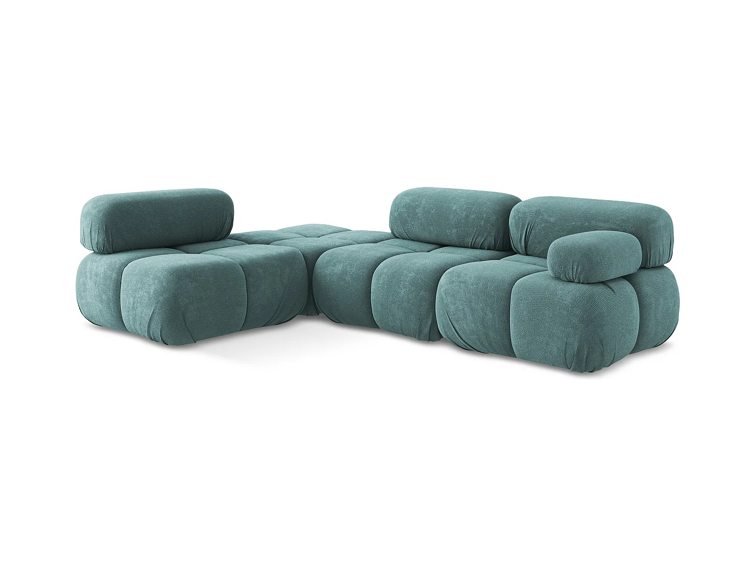 Canapé d'angle modulaire gauche en Chenille - jeans - LOKUA