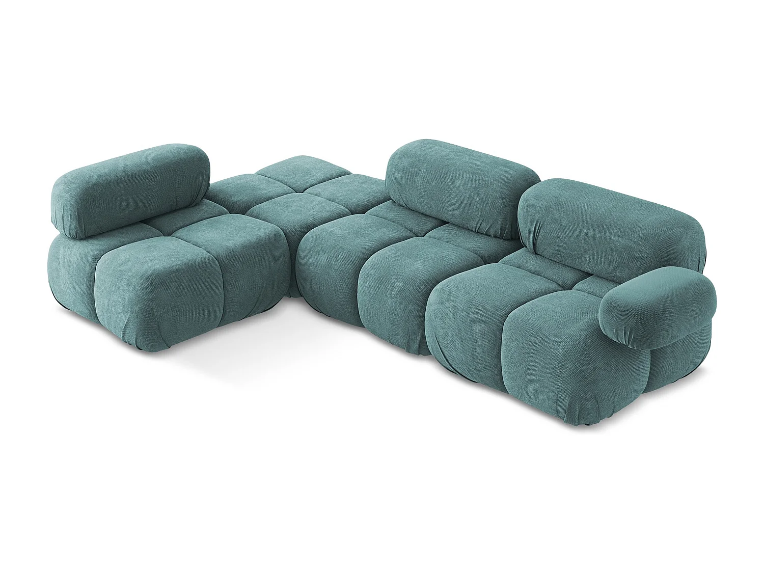 3-Sitzer Modulares Ecksofa - Ecke Links - Chenille - Jeans - LOKUA