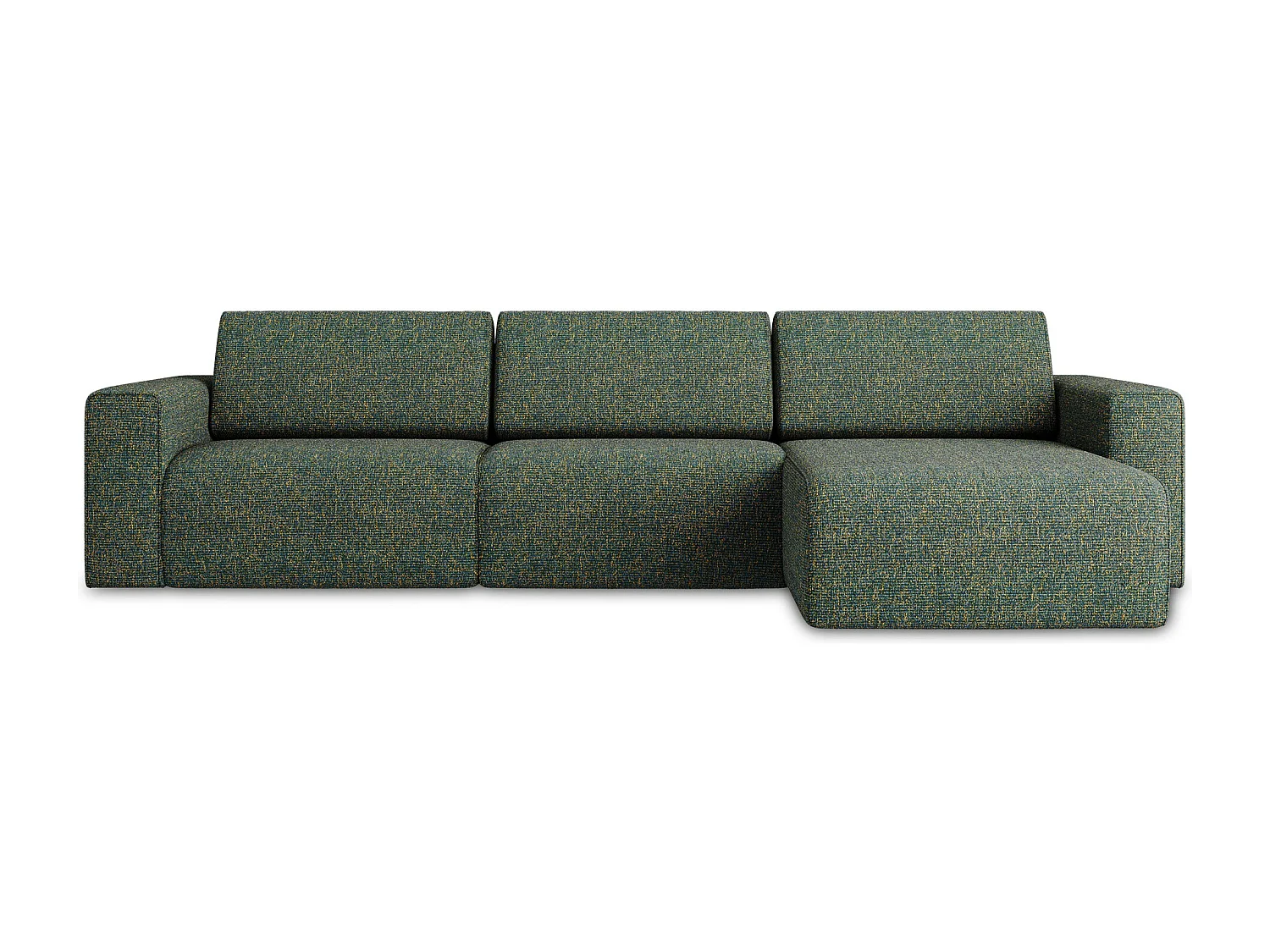 Canapé modulable d’angle M droit en Strukturstoff - vert - KALEA