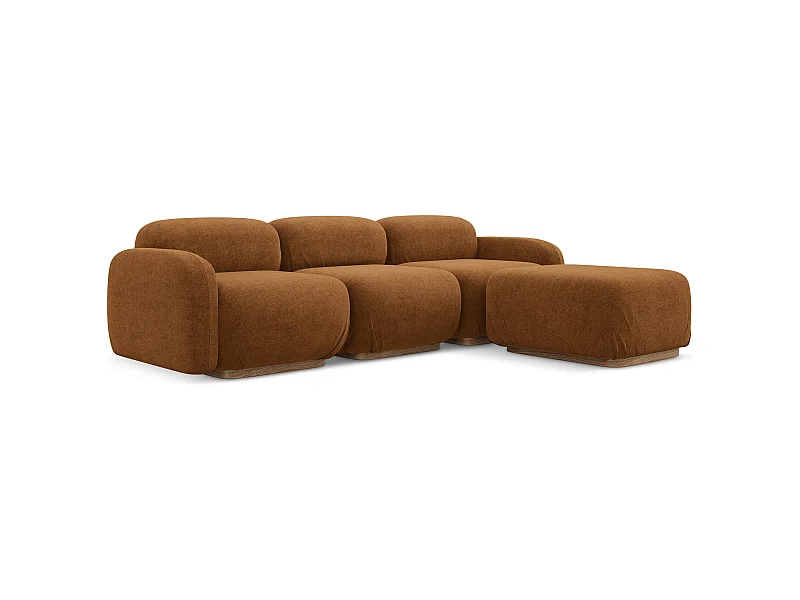 Modulares Ecksofa Beidseitig - Reversibel - Bouclé - Terrakotta - AILANI