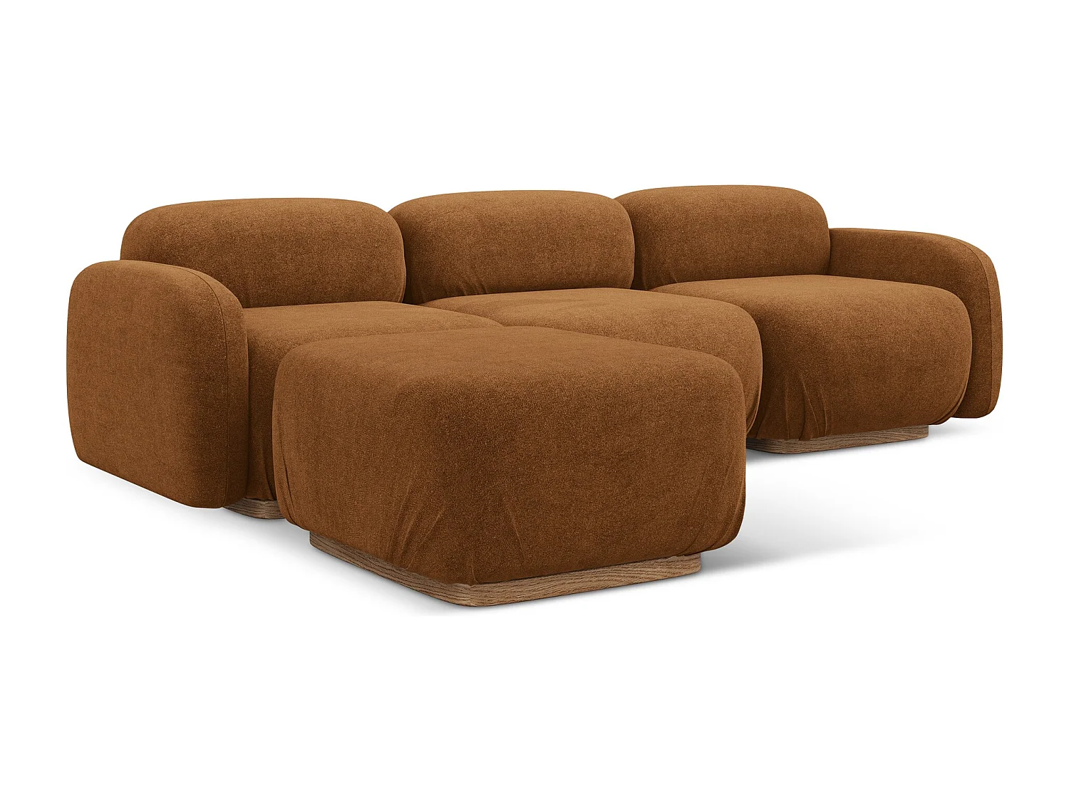 Canapé d'angle modulaire reversible en Bouclé - terre cuite - AILANI