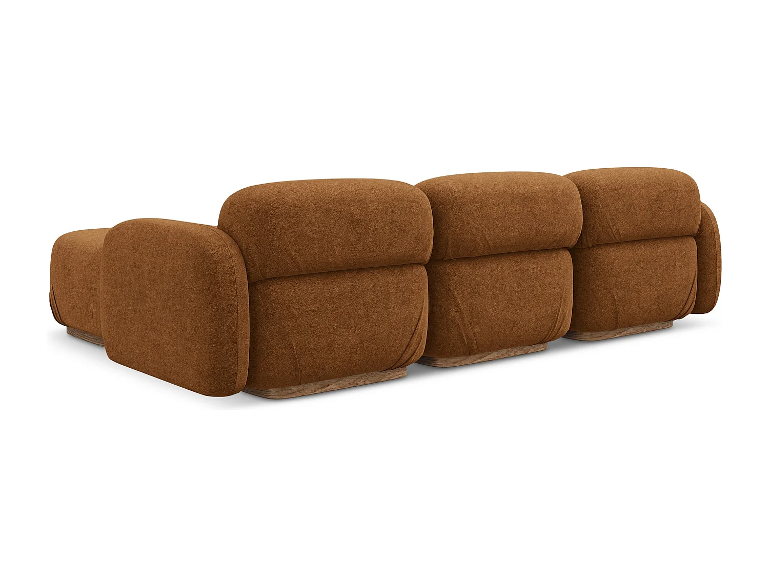 Canapé d'angle modulaire reversible en Bouclé - terre cuite - AILANI