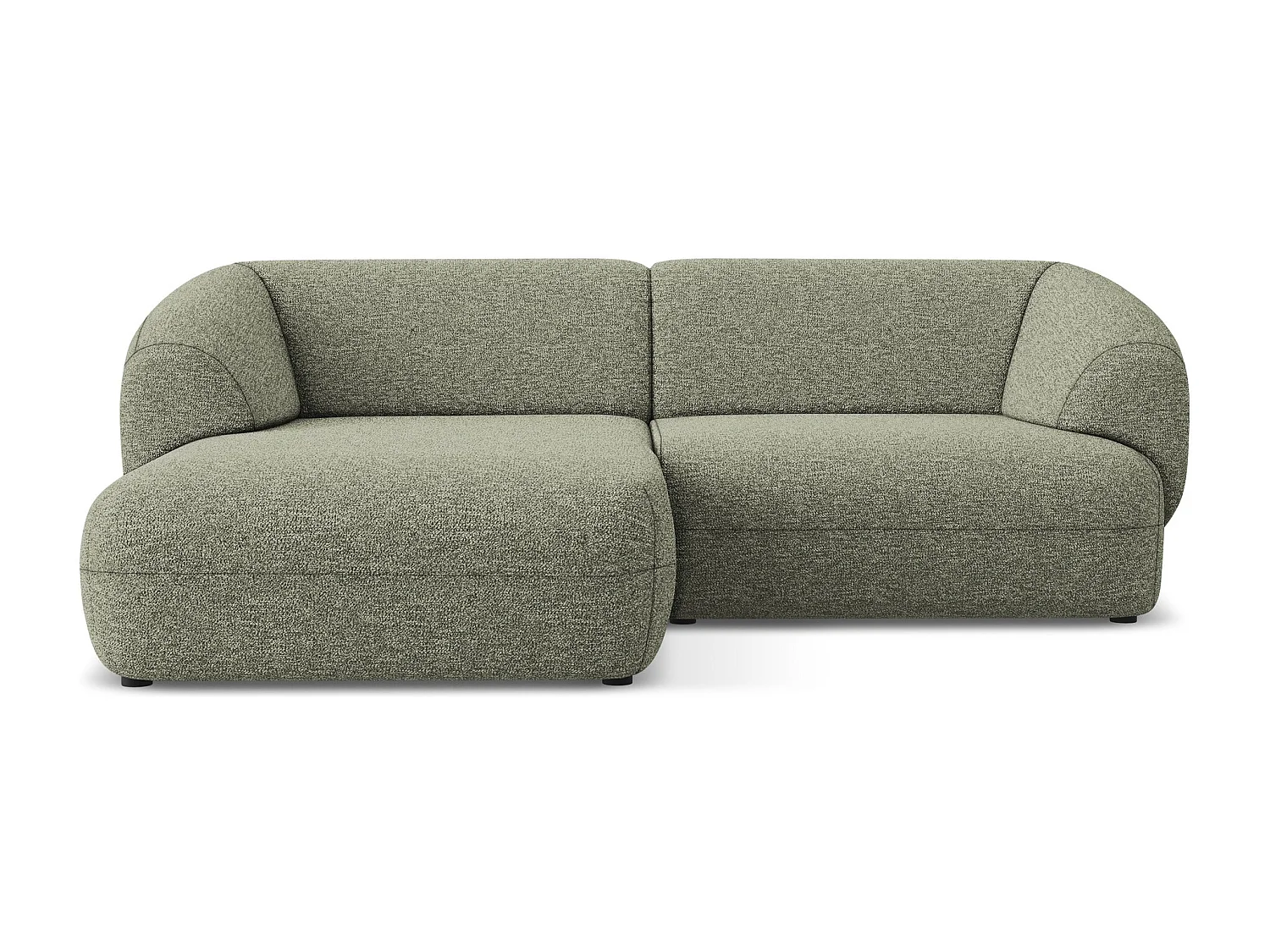 Canapé d'angle 2,5 places modulaire gauche en Strukturstoff - olive - MOANA