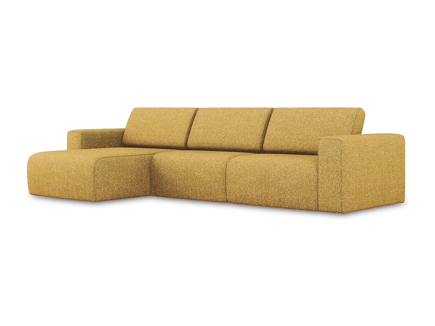 Canapé modulable d’angle M gauche en Strukturstoff - moutarde - KALEA