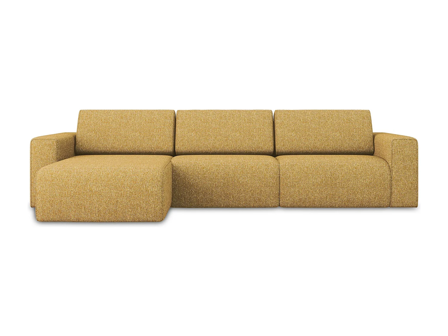 Canapé modulable d’angle M gauche en Strukturstoff - moutarde - KALEA