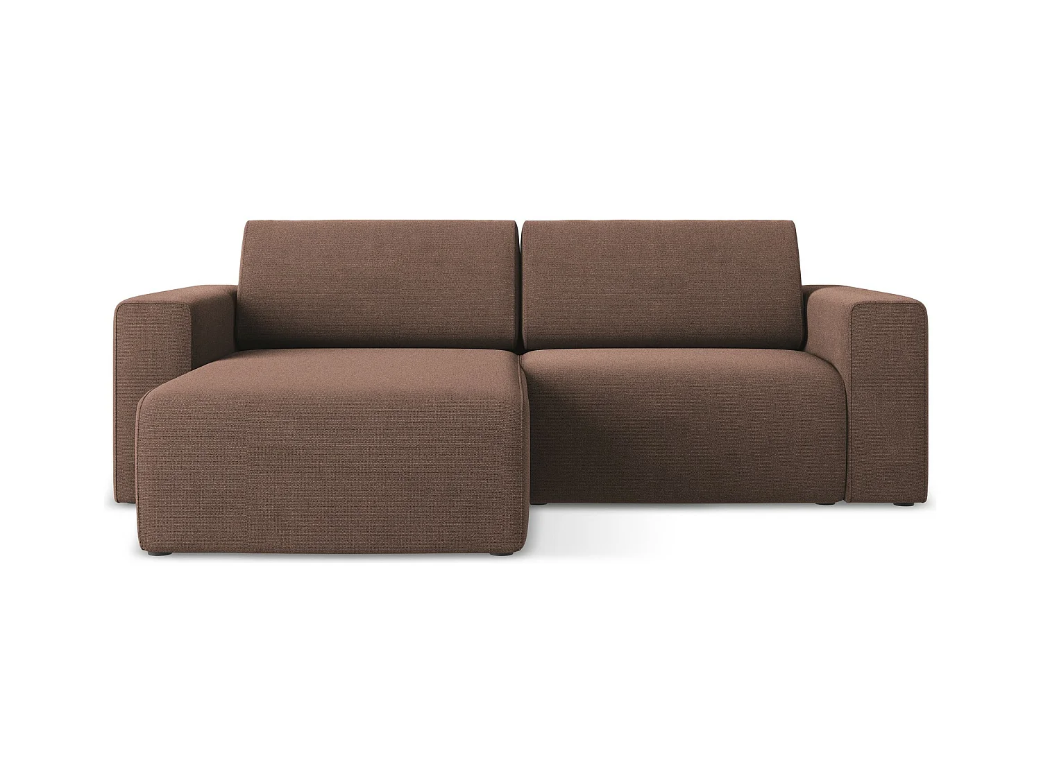 3-Sitzer Modulares Ecksofa - Ecke Links - Strukturstoff - Puderrosa - KALEA