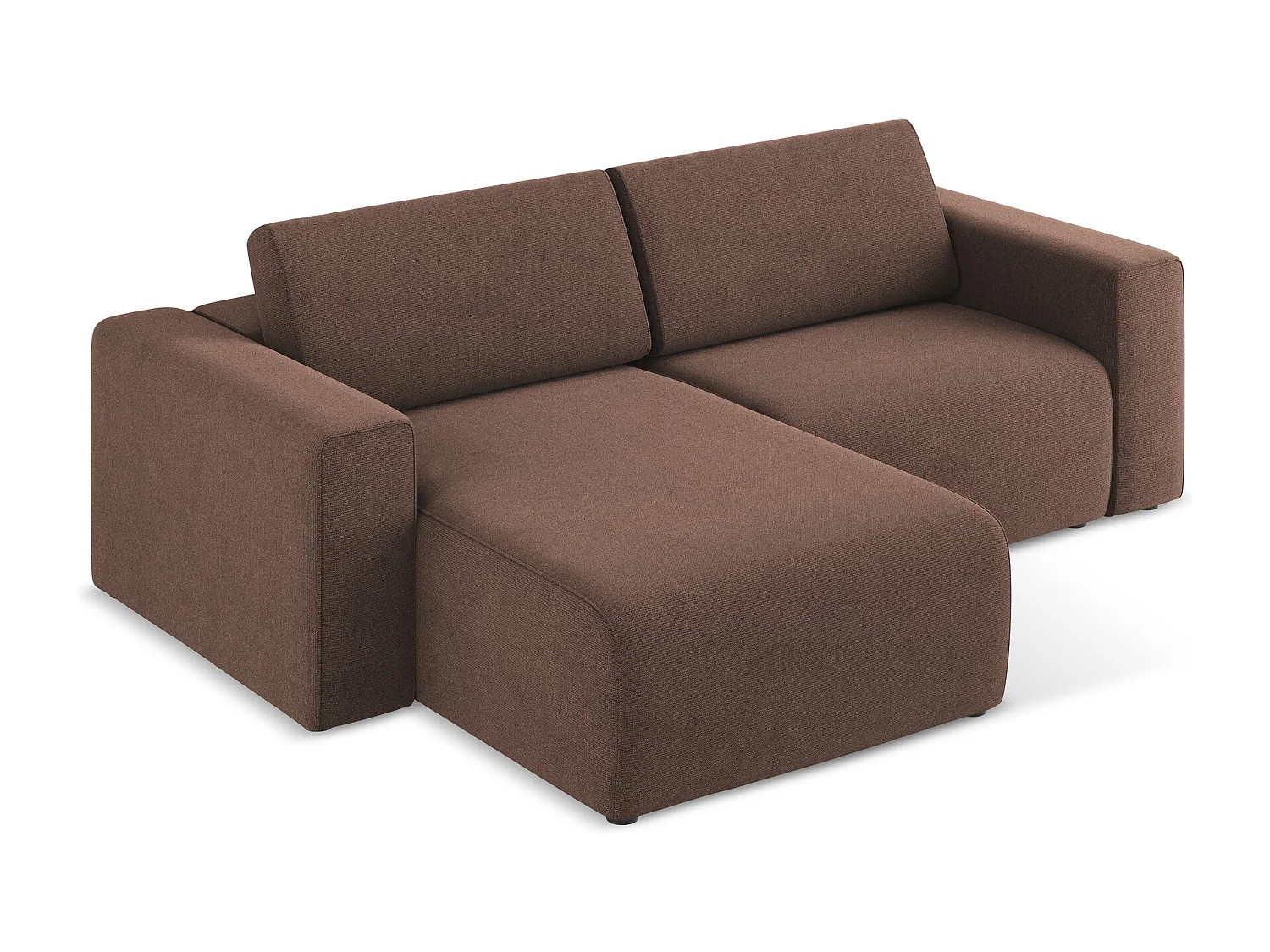 3-Sitzer Modulares Ecksofa - Ecke Links - Strukturstoff - Puderrosa - KALEA