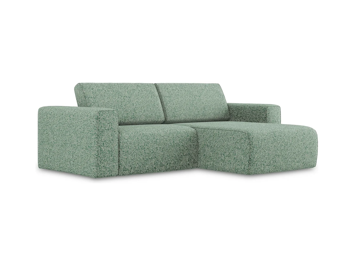 3-Sitzer Modulares Ecksofa - Ecke Rechts - Strukturstoff - Hellgrün - KALEA